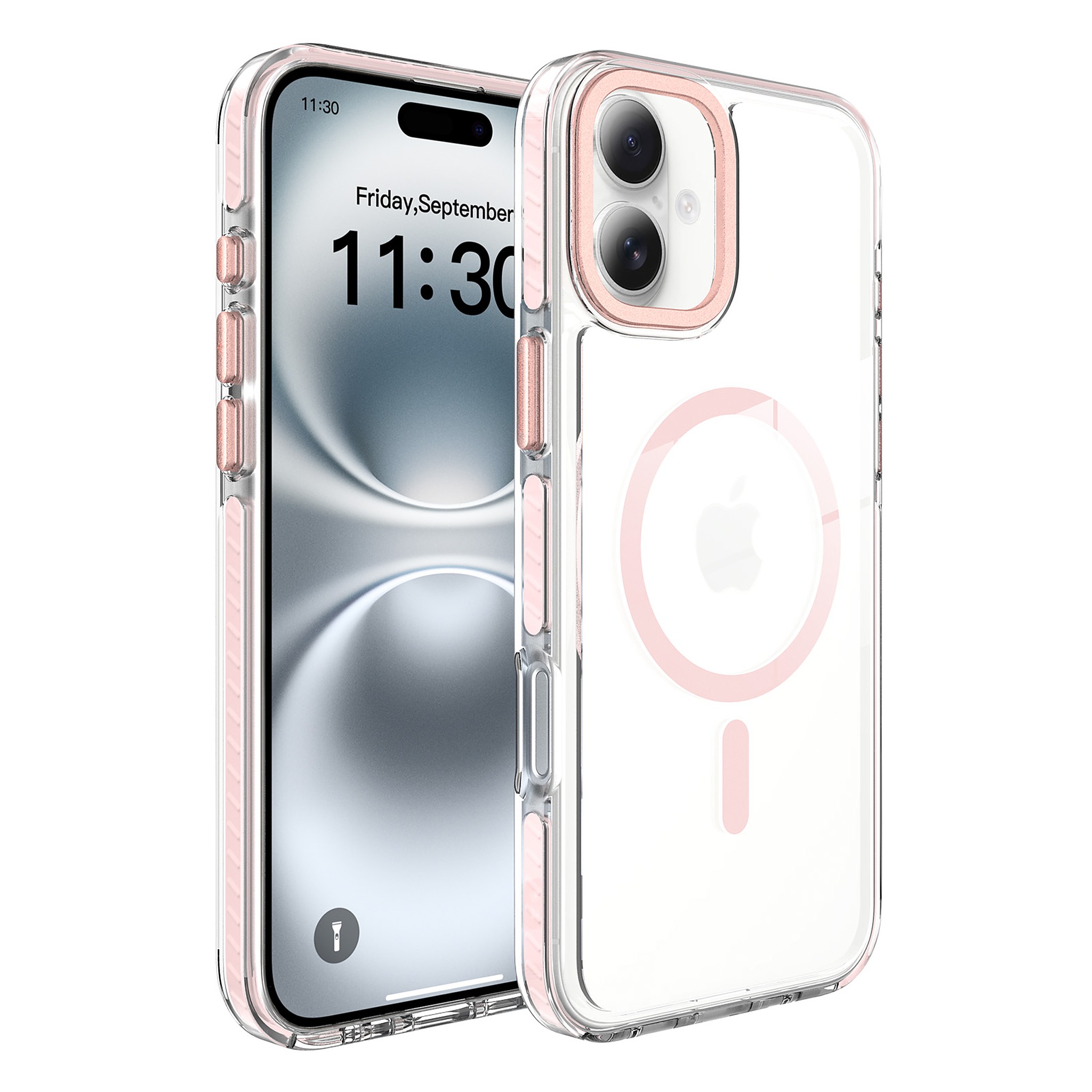 SendaFit Iridescent Two-Tone MagSafe Case for iPhone 16 Plus - Light Pink