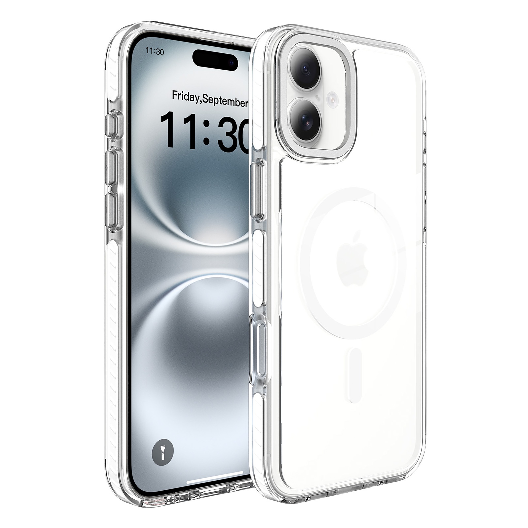SendaFit Iridescent Two-Tone MagSafe Case for iPhone 16 Plus - White