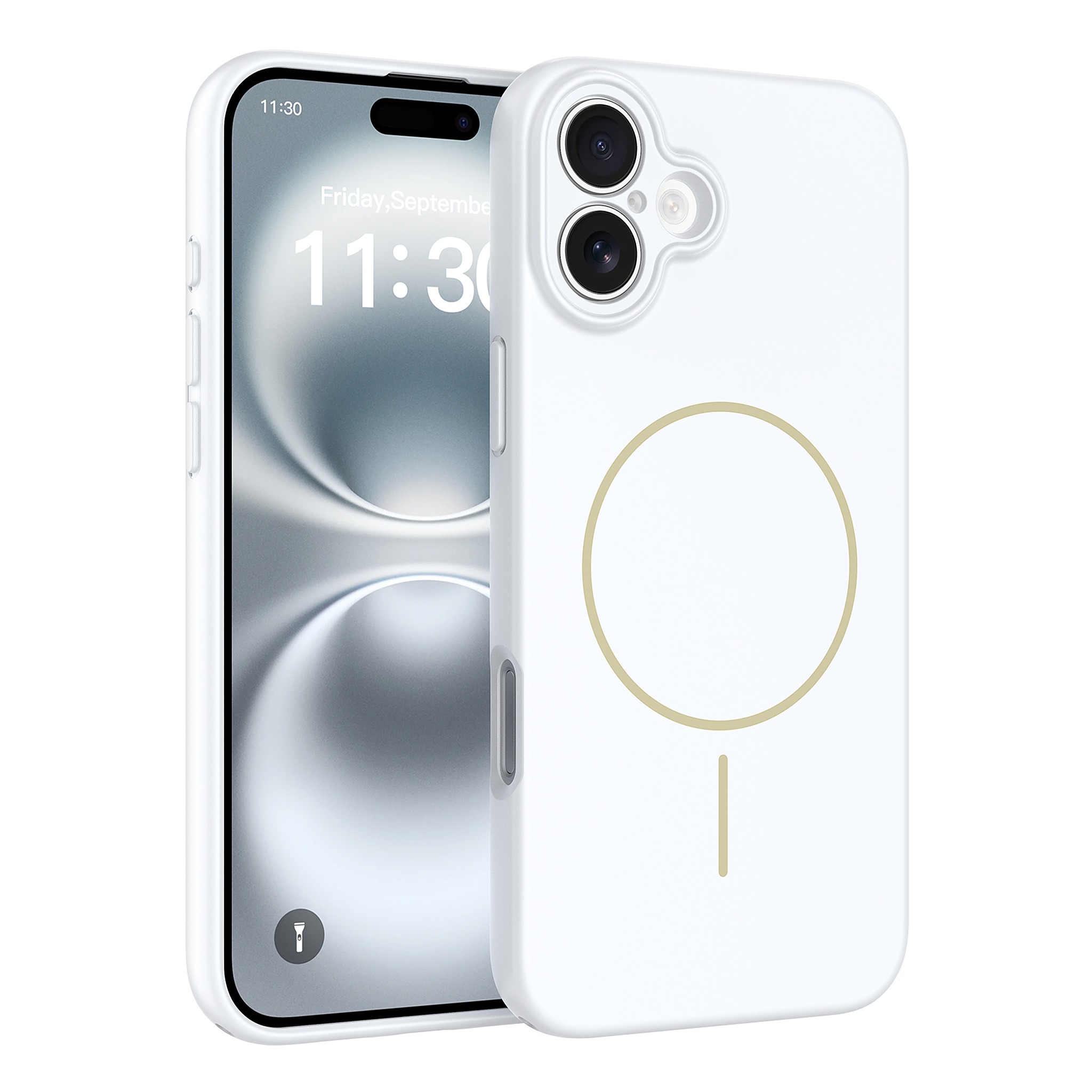 SendaFit Solid-Color Two-in-One MagSafe Case for iPhone 16 Plus - Cloud White