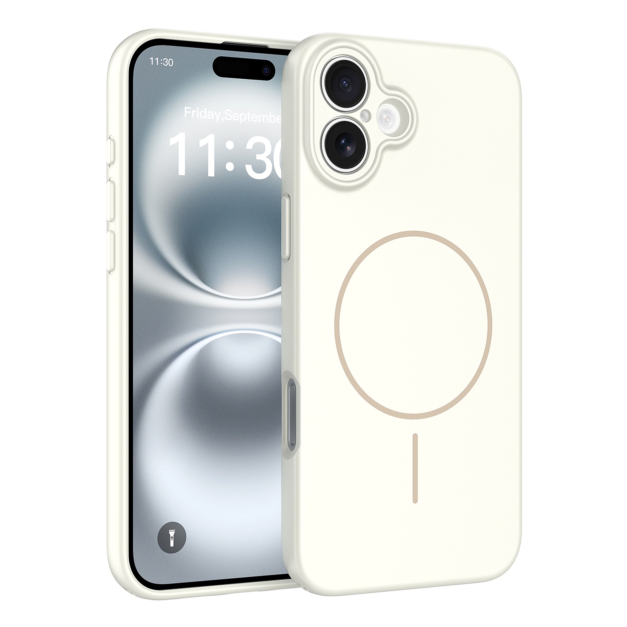 SendaFit Solid-Color Two-in-One MagSafe Case for iPhone 16 Plus - Antique White