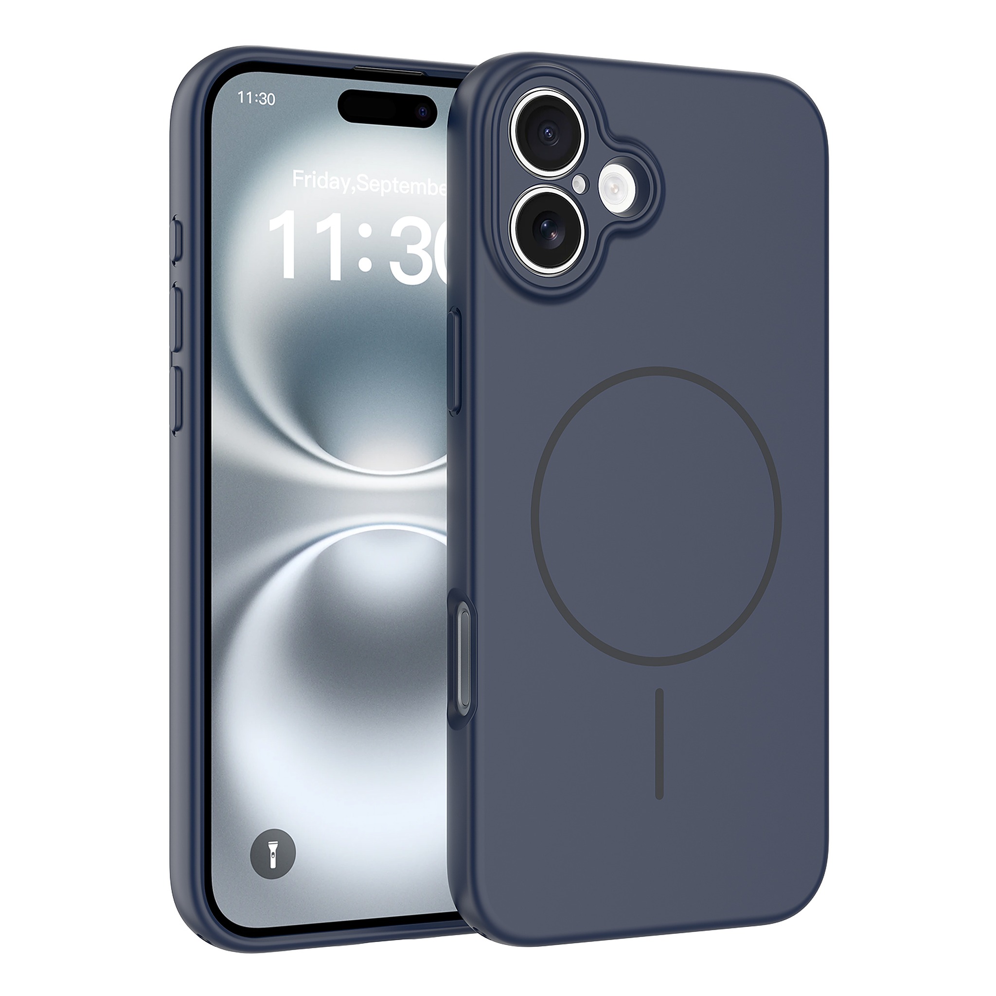 SendaFit Solid-Color Two-in-One MagSafe Case for iPhone 16 Plus - Sapphire Blue