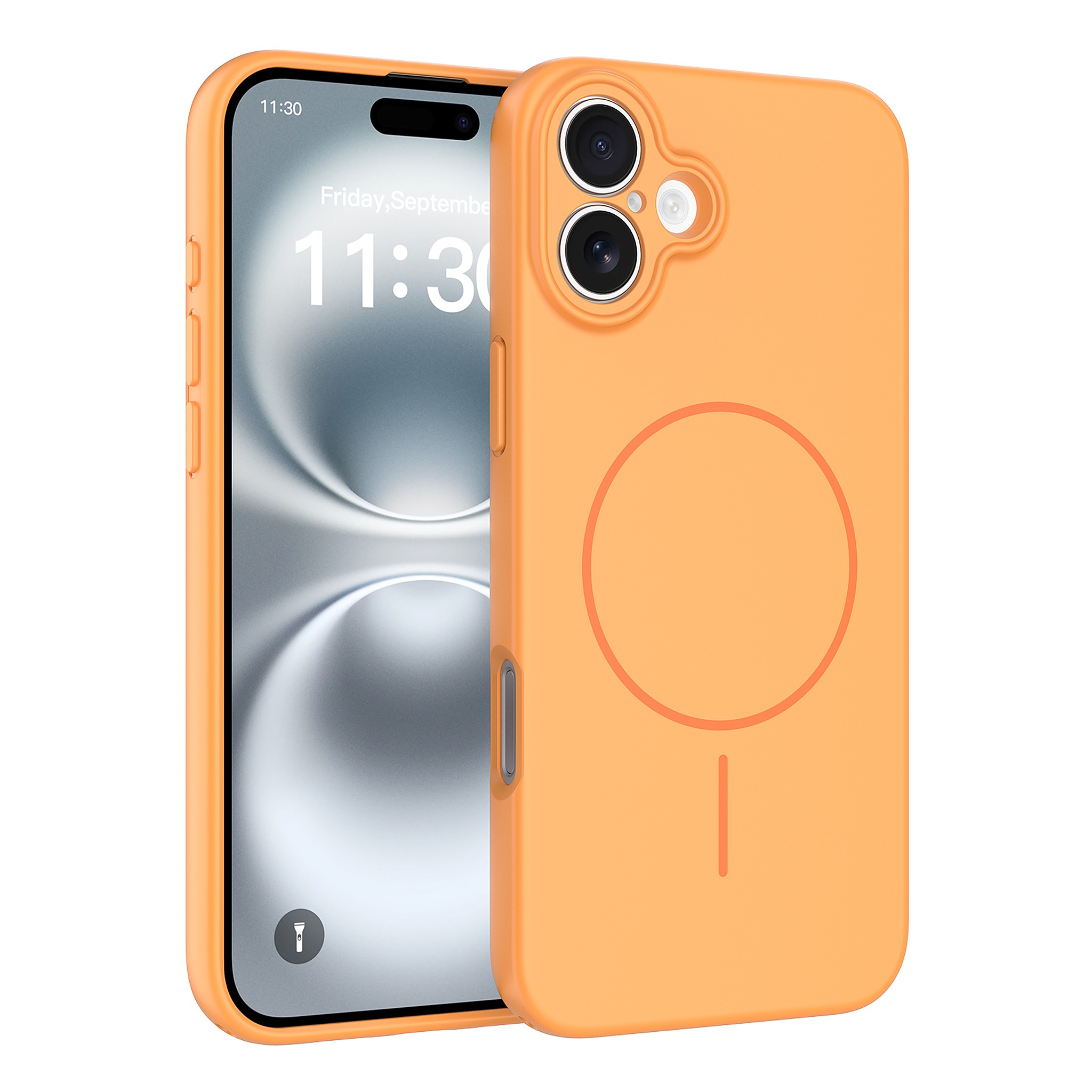 SendaFit Solid-Color Two-in-One MagSafe Case for iPhone 16 Plus - Orange