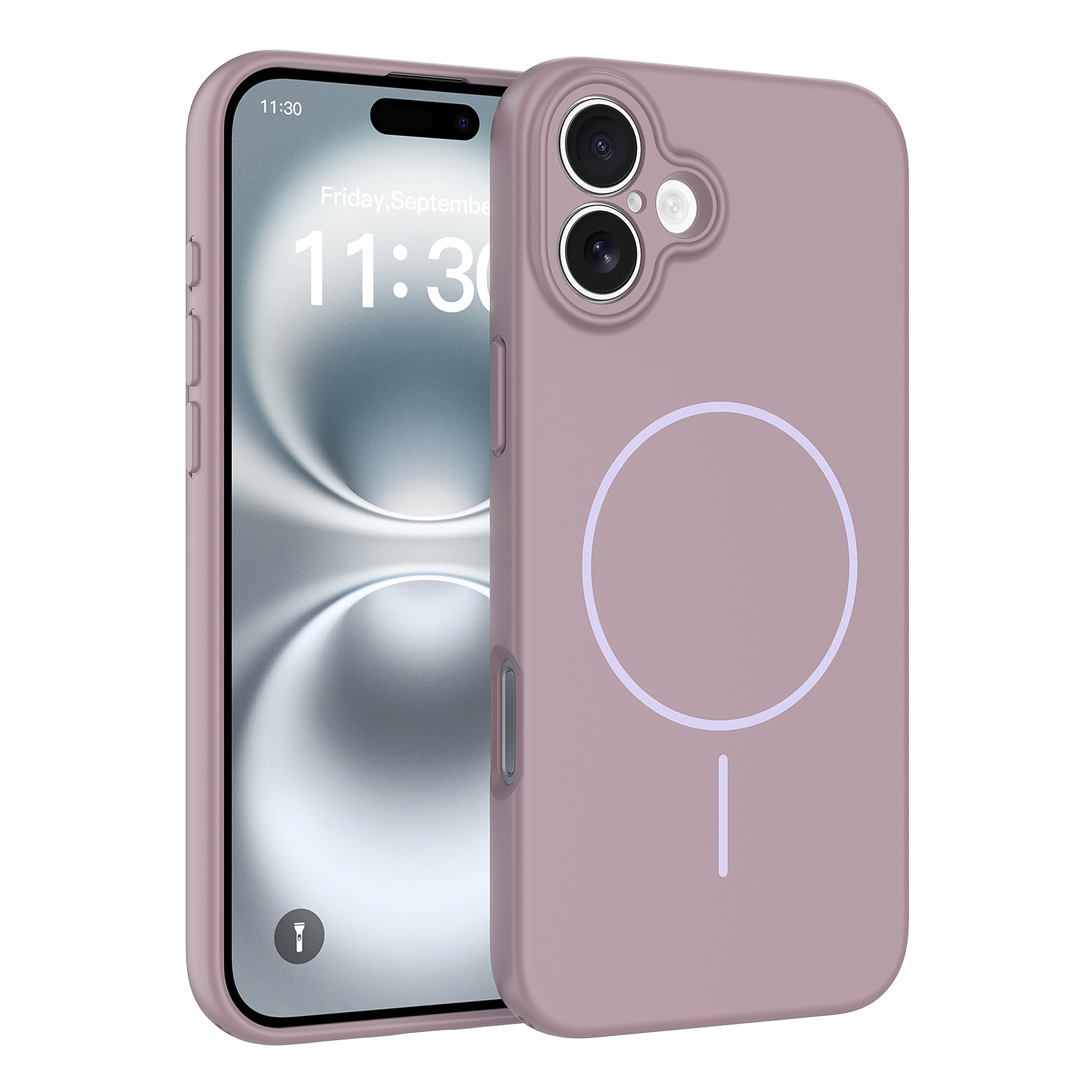 SendaFit Solid-Color Two-in-One MagSafe Case for iPhone 16 Plus - Dusty Purple