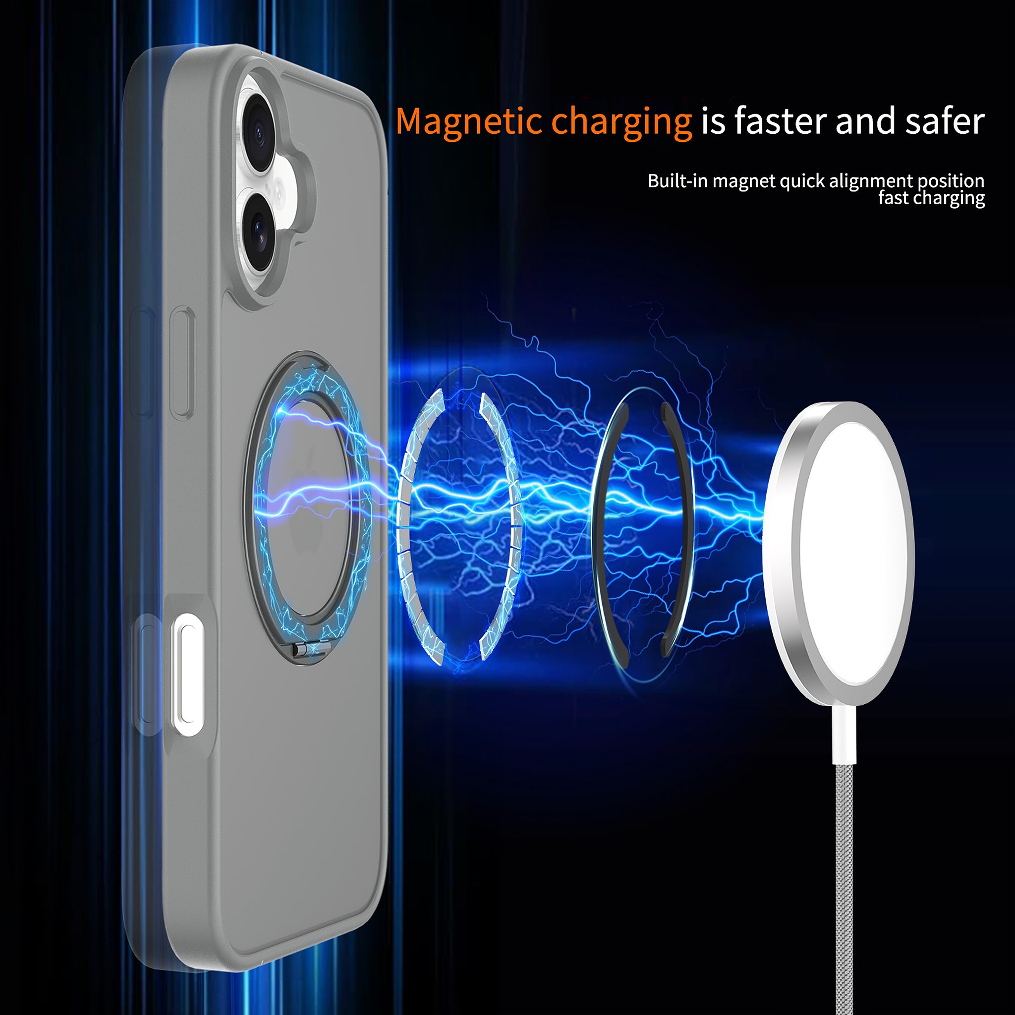 SendaFit Matte Skin-Feel 360° Stand Case for iPhone 16 Plus detail 14