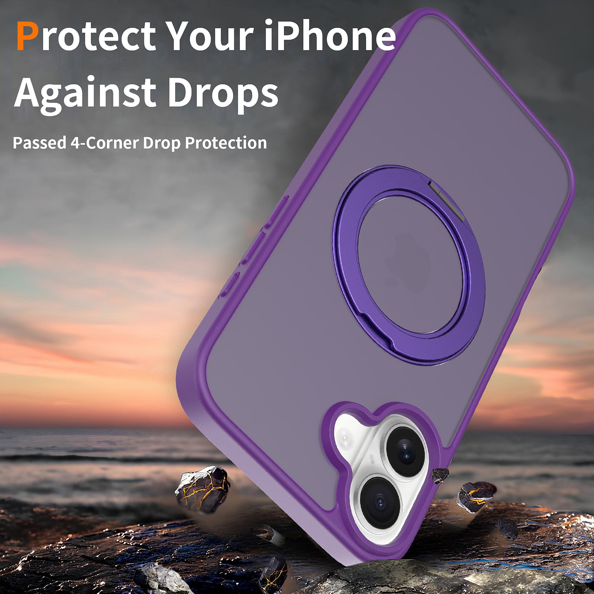 SendaFit Matte Skin-Feel 360° Stand Case for iPhone 16 Plus detail 15