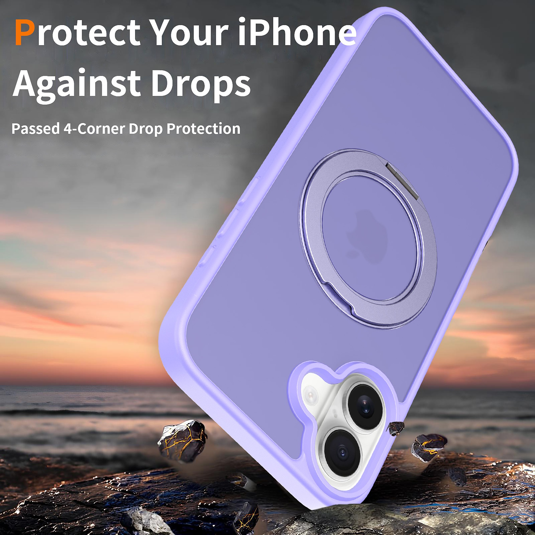 SendaFit Matte Skin-Feel 360° Stand Case for iPhone 16 Plus detail 5