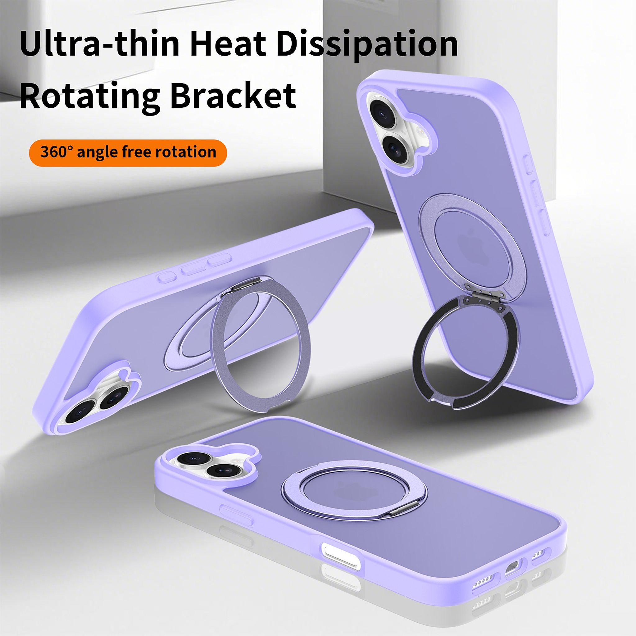 SendaFit Matte Skin-Feel 360° Stand Case for iPhone 16 Plus detail 8