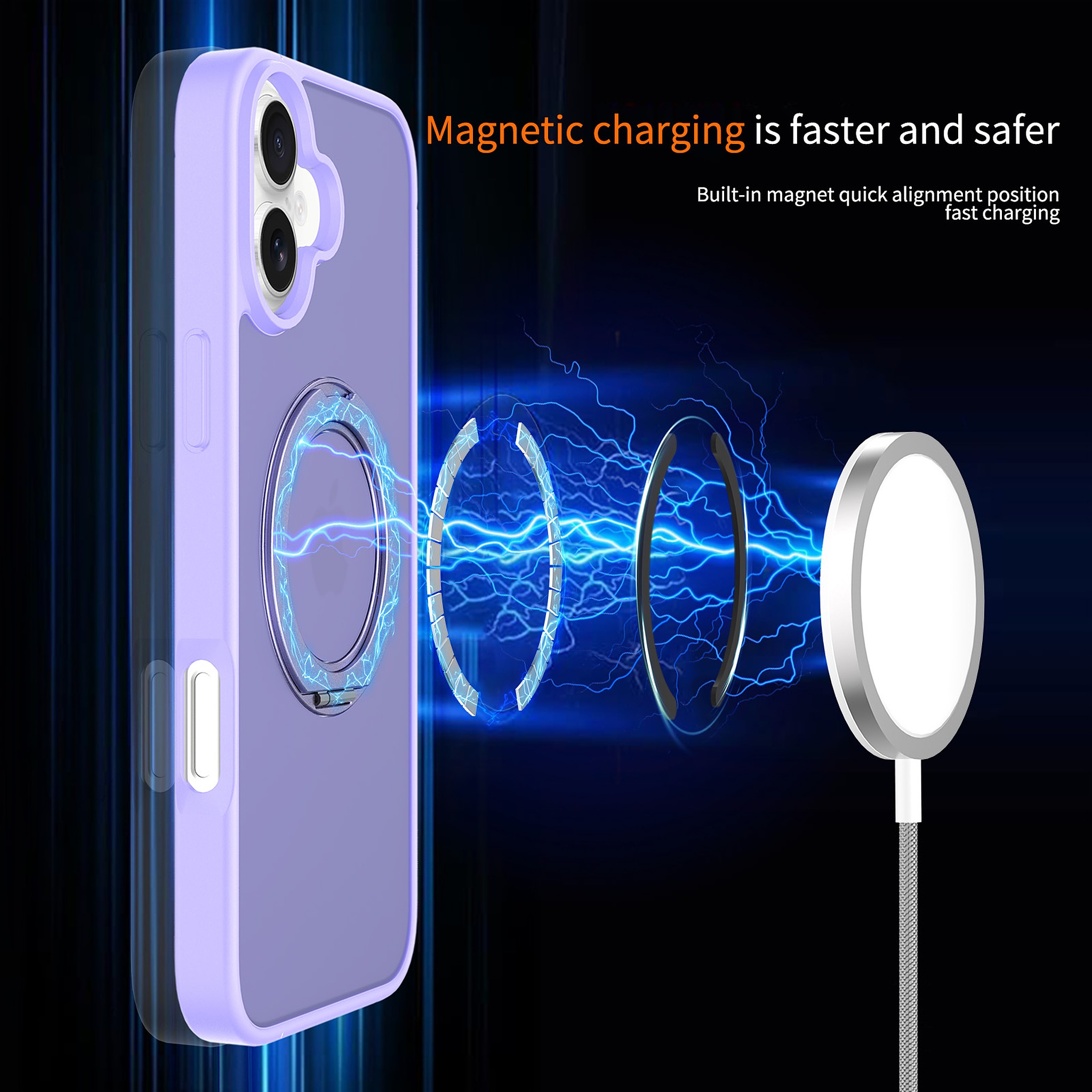 SendaFit Matte Skin-Feel 360° Stand Case for iPhone 16 Plus detail 9