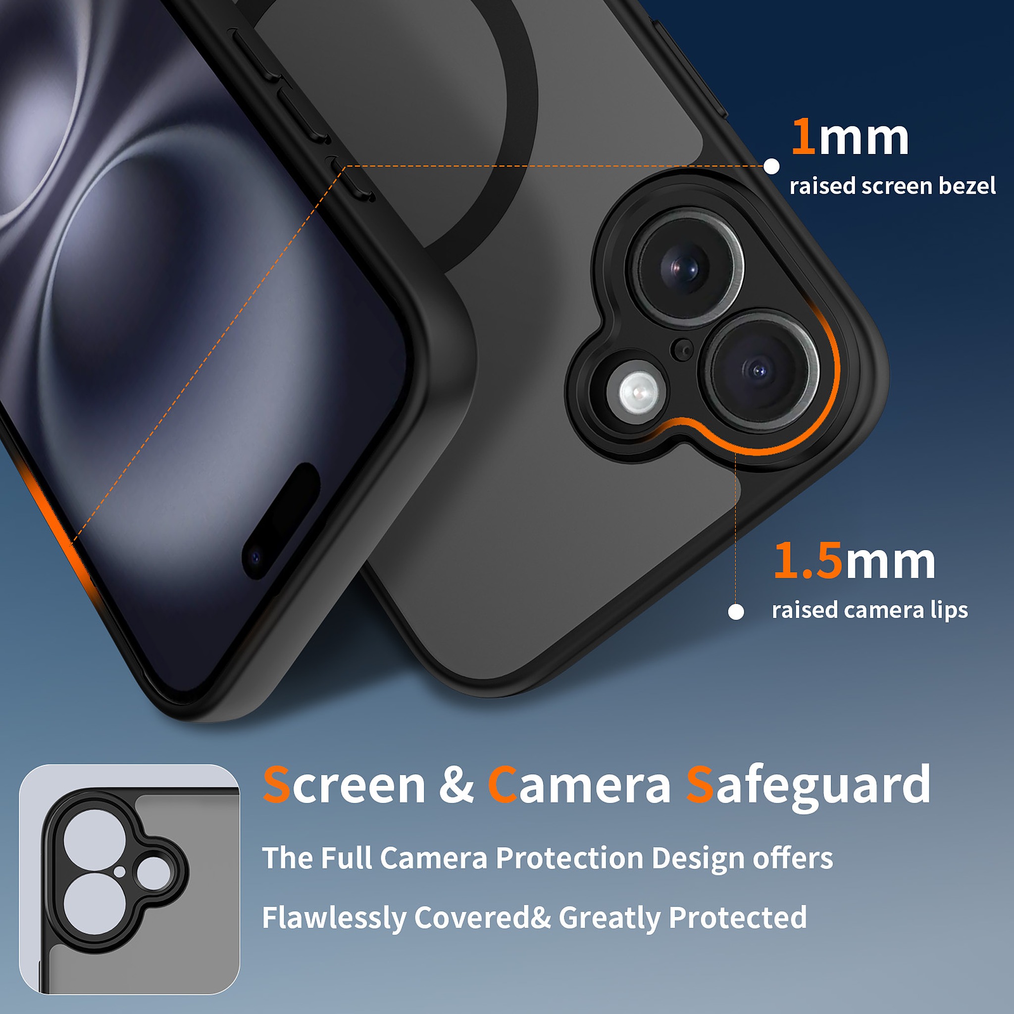 SendaFit Precise-Cutout Matte Skin-Feel MagSafe Case for iPhone 16 Plus detail 1