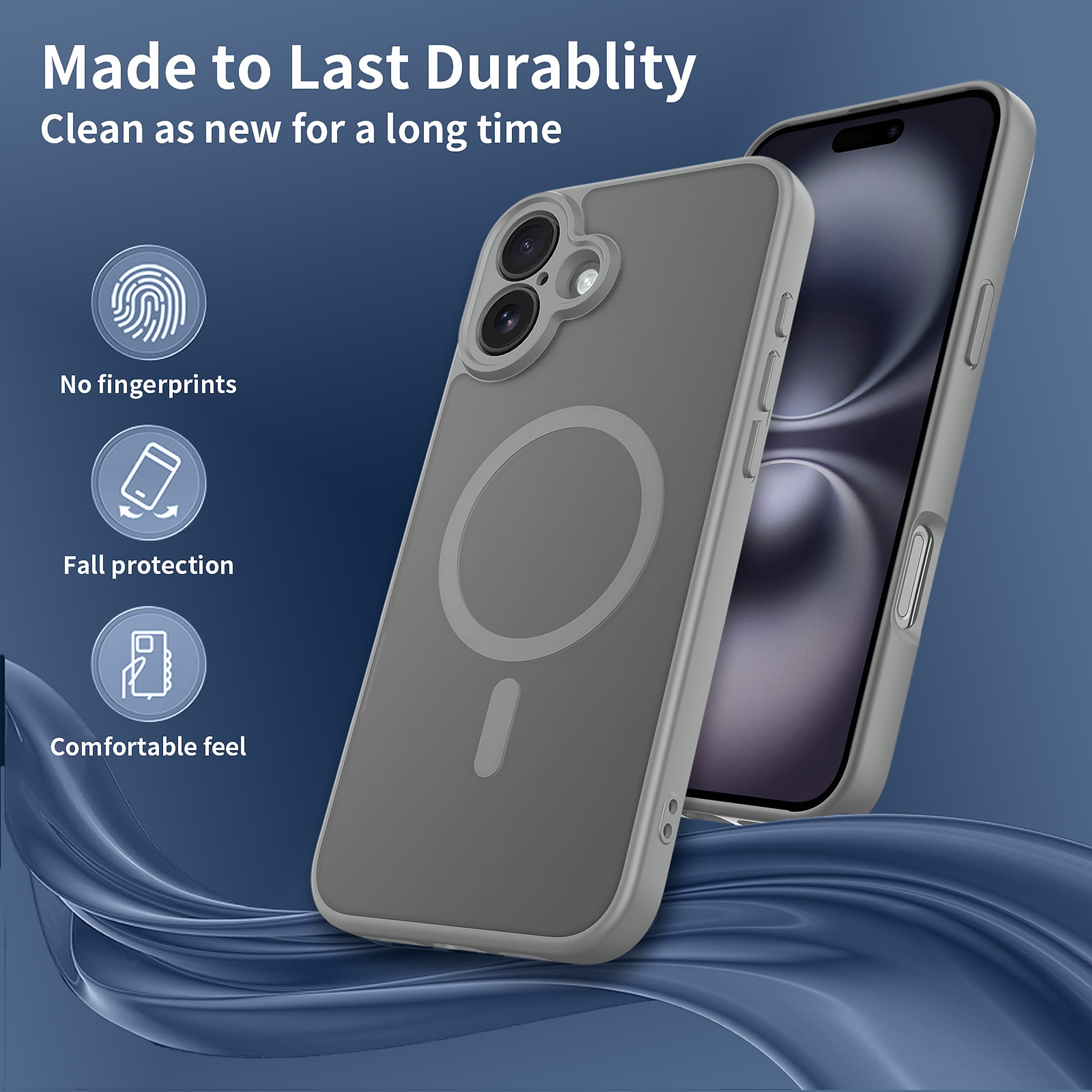 SendaFit Precise-Cutout Matte Skin-Feel MagSafe Case for iPhone 16 Plus detail 24