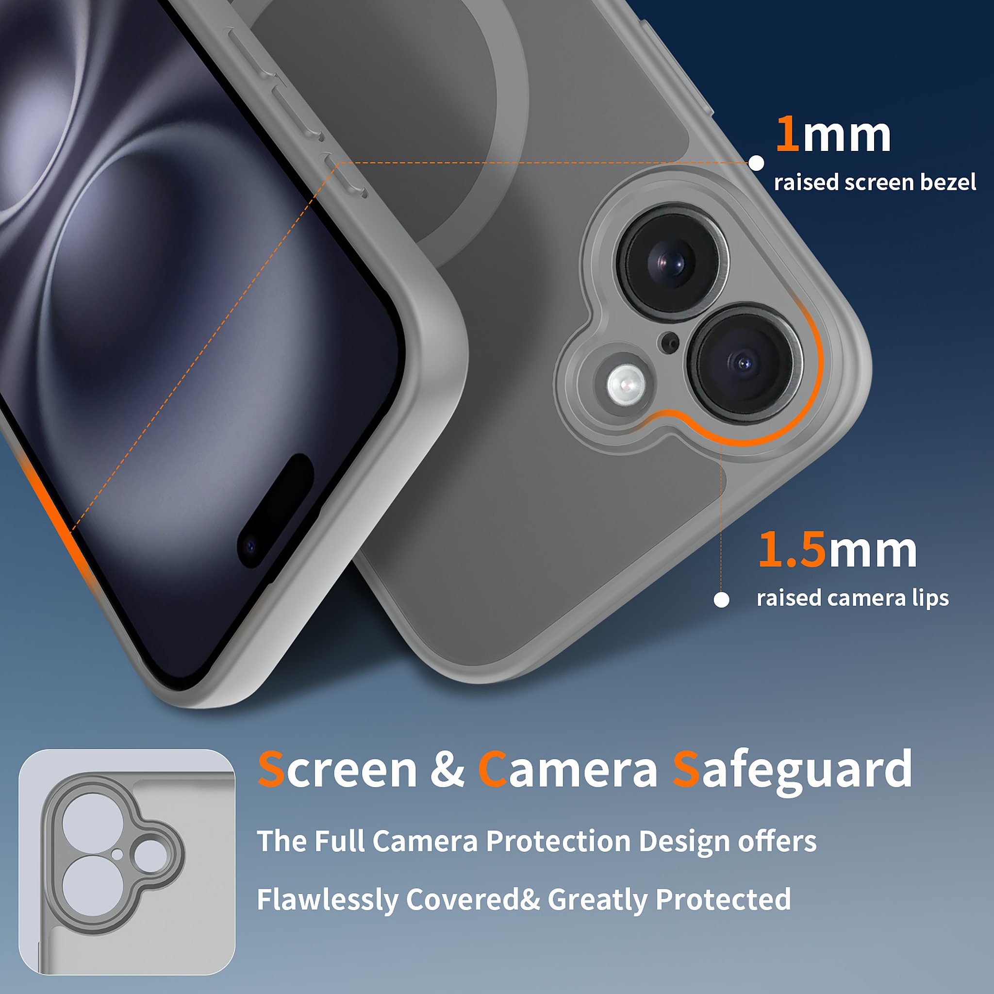 SendaFit Precise-Cutout Matte Skin-Feel MagSafe Case for iPhone 16 Plus detail 8