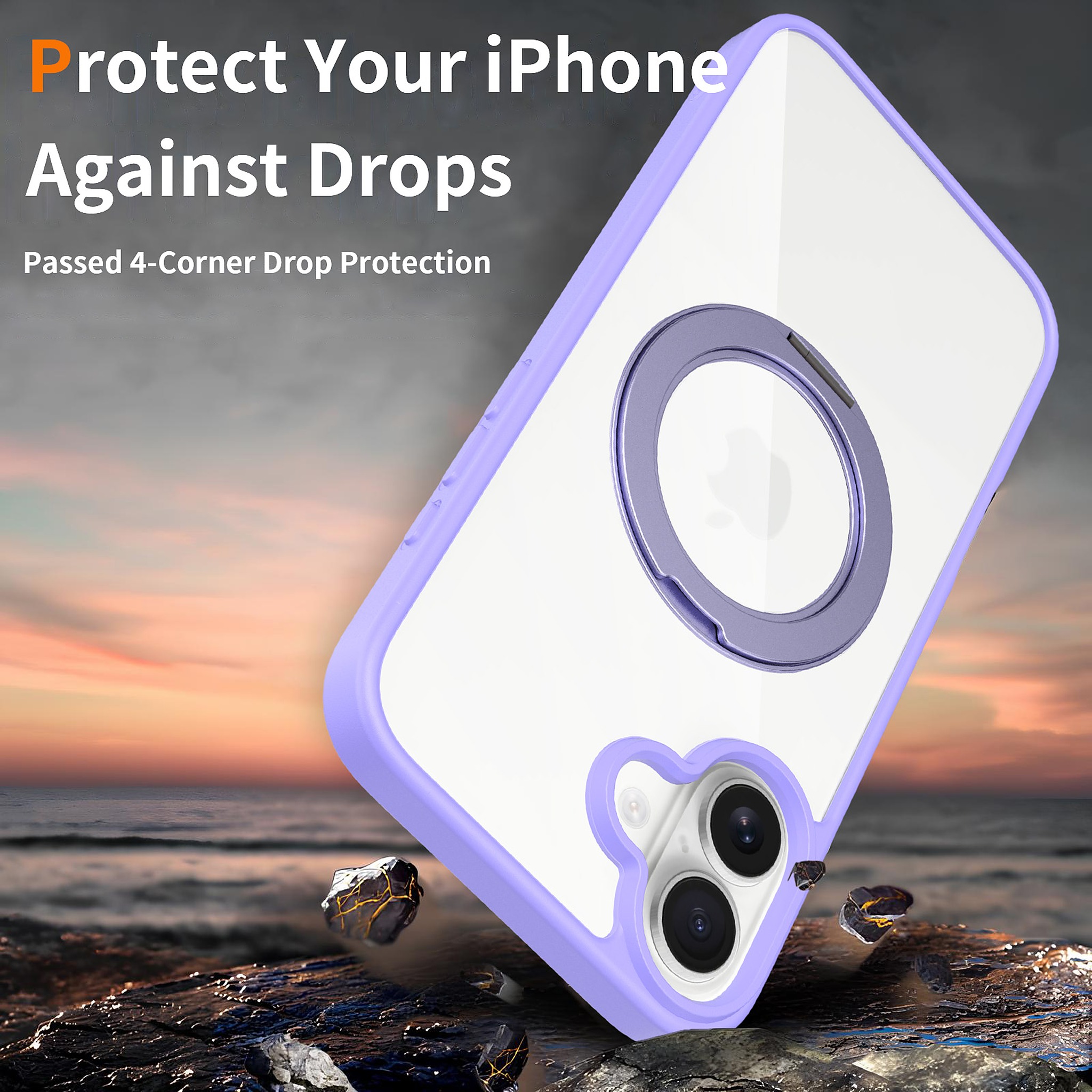 SendaFit Clear 360° Stand Case for iPhone 16 Plus detail 10
