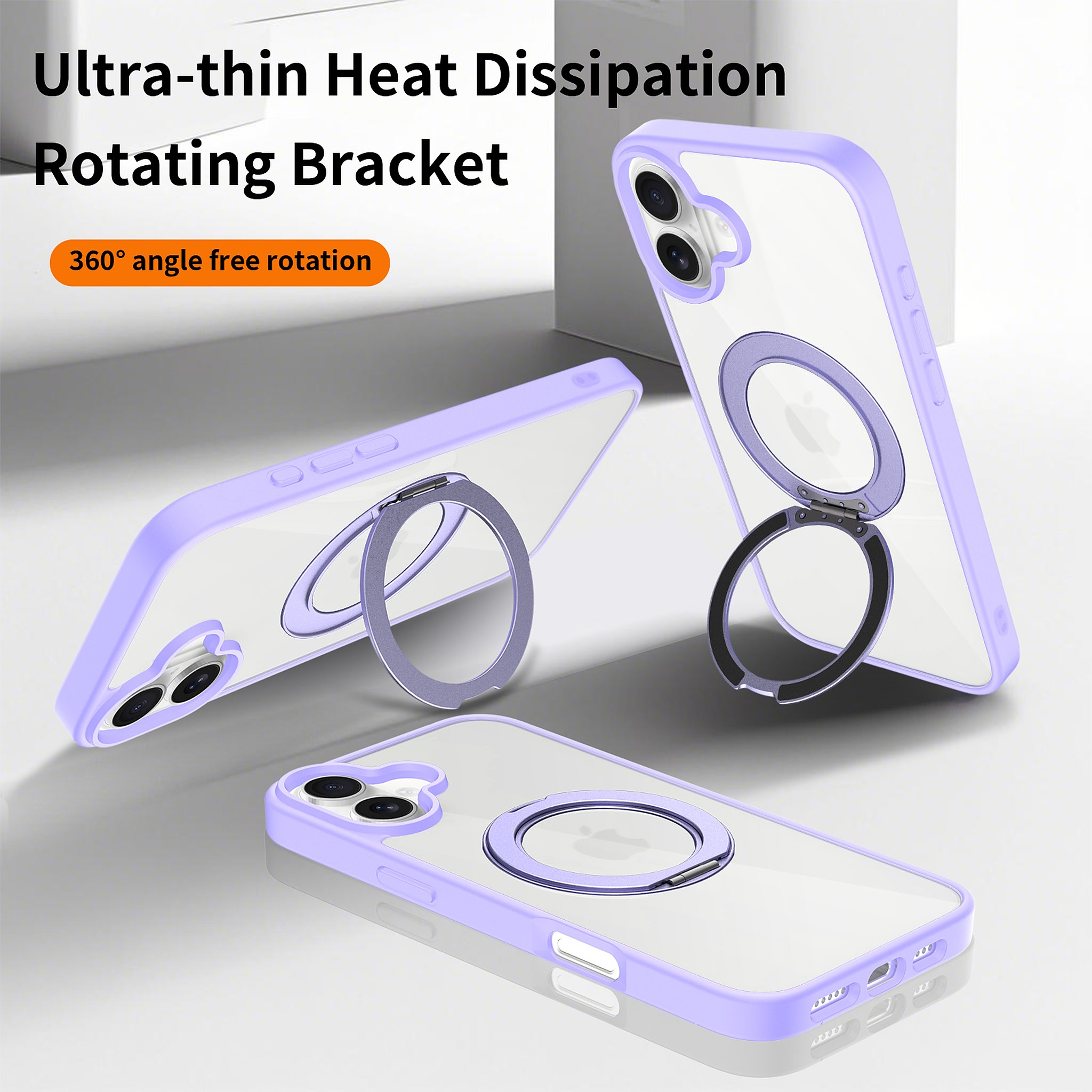 SendaFit Clear 360° Stand Case for iPhone 16 Plus detail 13