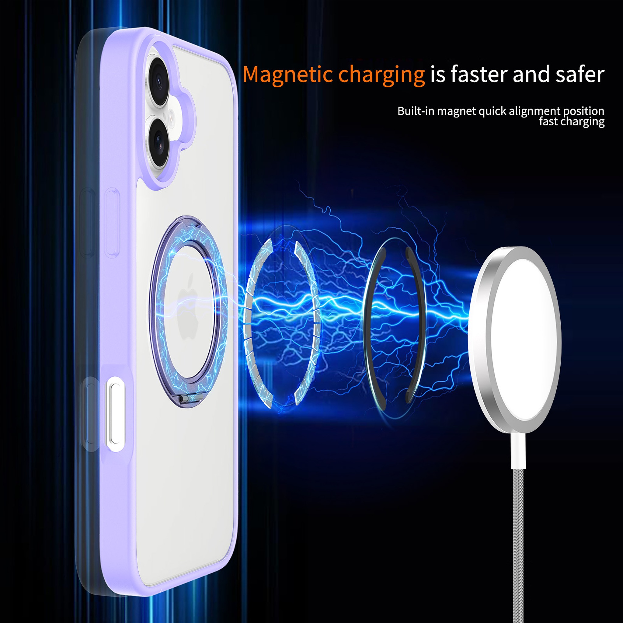 SendaFit Clear 360° Stand Case for iPhone 16 Plus detail 14
