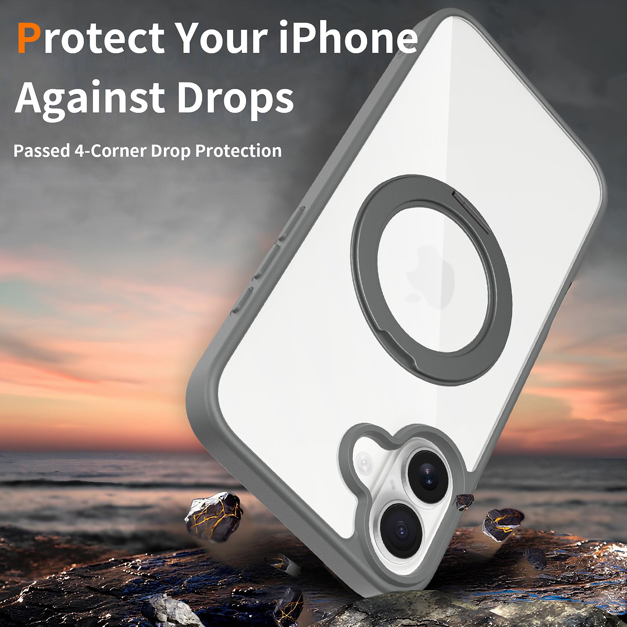 SendaFit Clear 360° Stand Case for iPhone 16 Plus detail 15