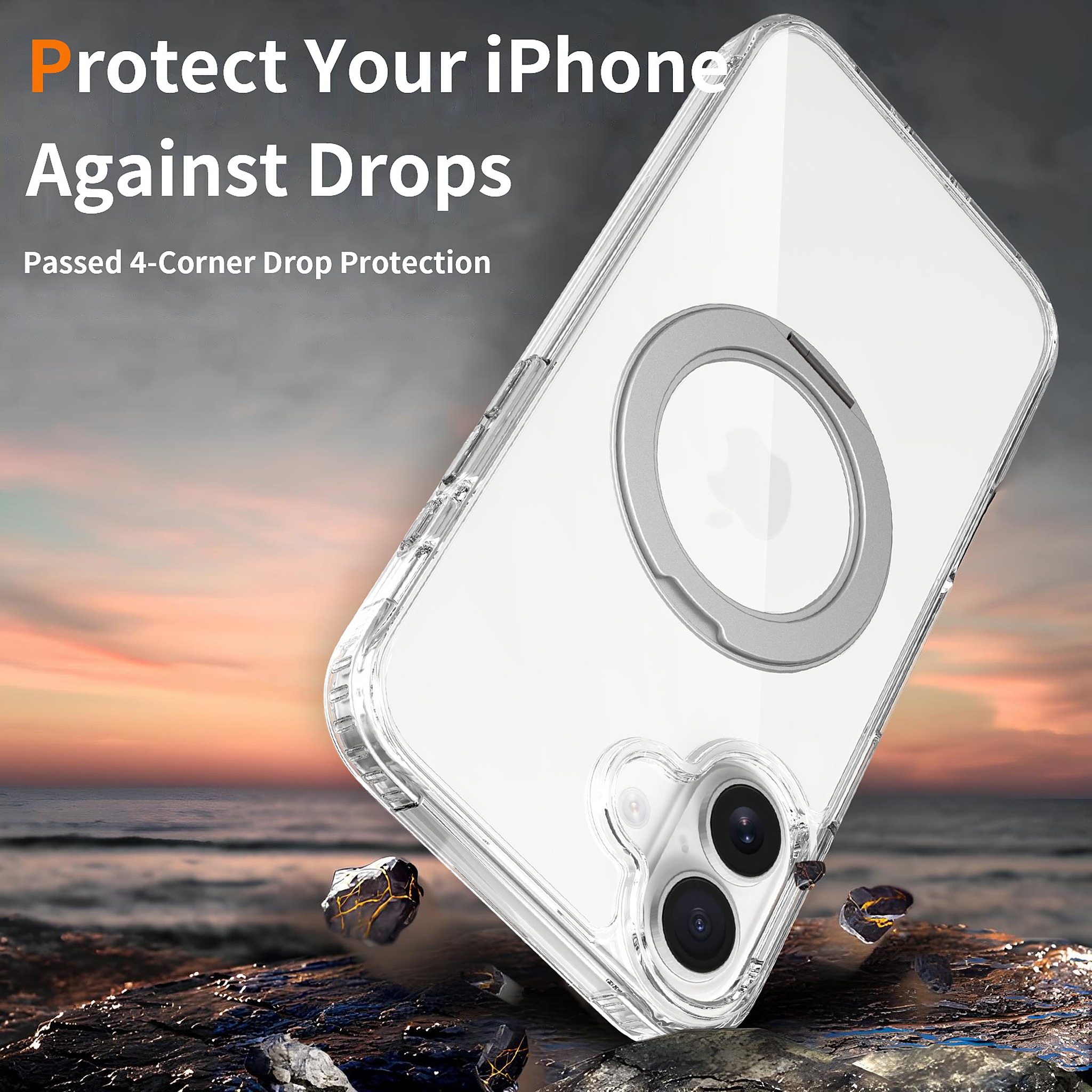 SendaFit Clear 360° Stand Case for iPhone 16 Plus detail 18