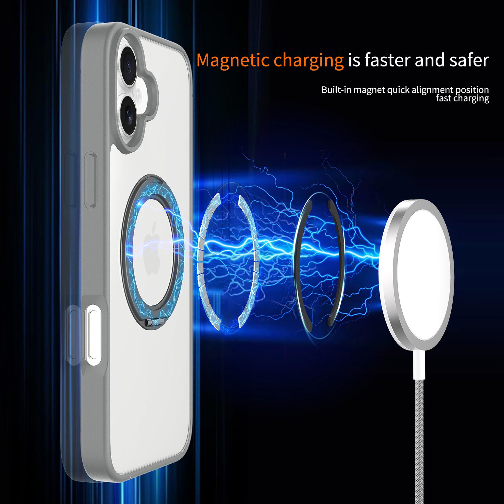 SendaFit Clear 360° Stand Case for iPhone 16 Plus detail 20