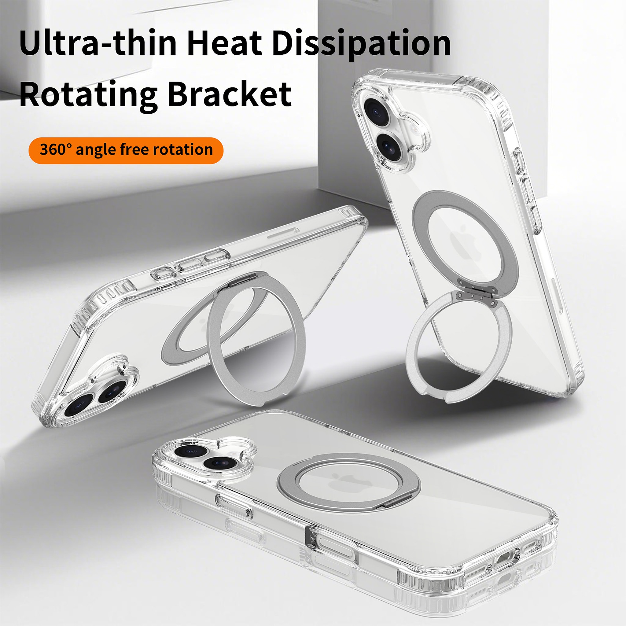 SendaFit Clear 360° Stand Case for iPhone 16 Plus detail 28