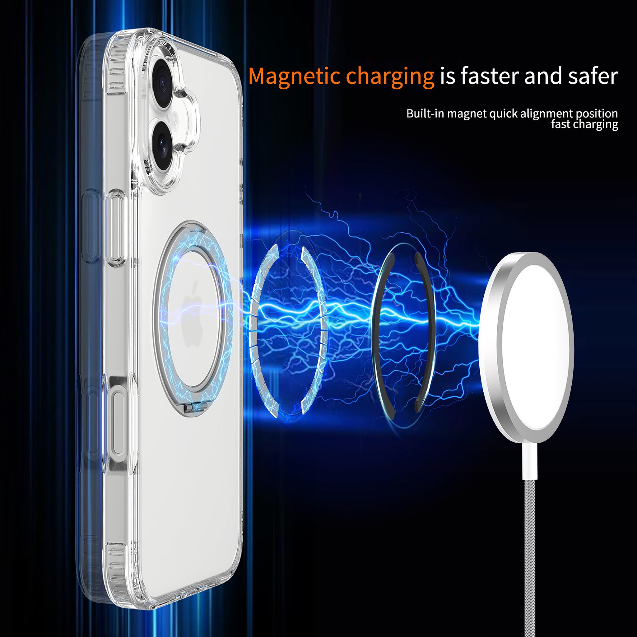 SendaFit Clear 360° Stand Case for iPhone 16 Plus detail 29