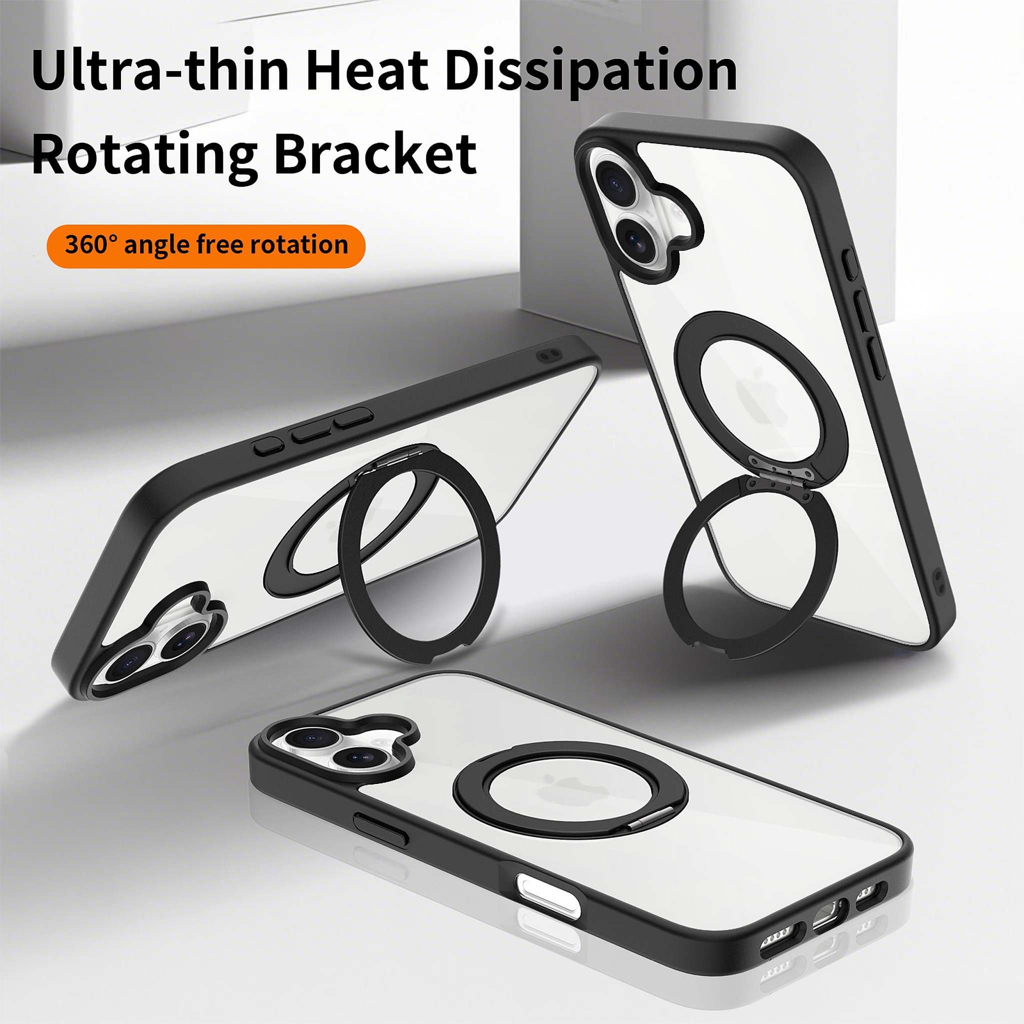 SendaFit Clear 360° Stand Case for iPhone 16 Plus detail 3