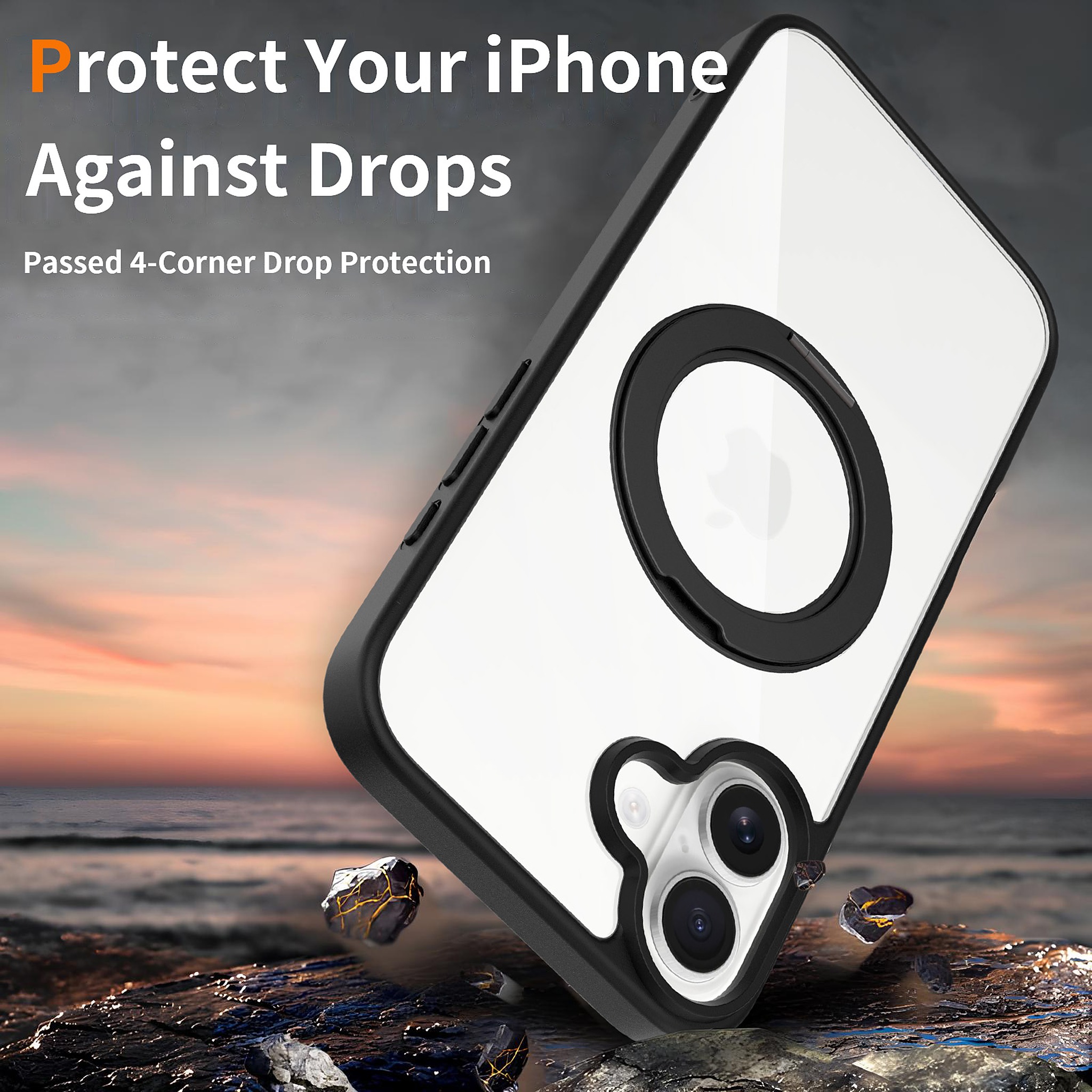 SendaFit Clear 360° Stand Case for iPhone 16 Plus detail 30