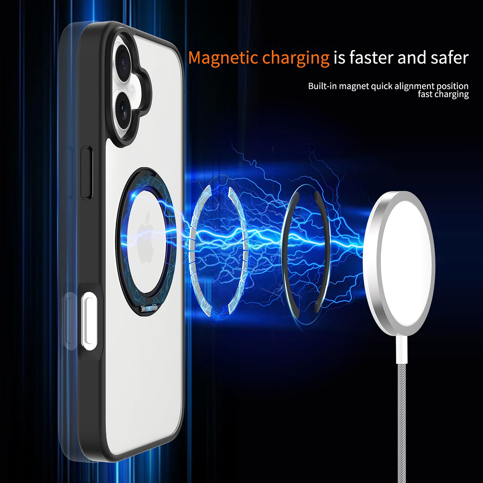 SendaFit Clear 360° Stand Case for iPhone 16 Plus detail 4