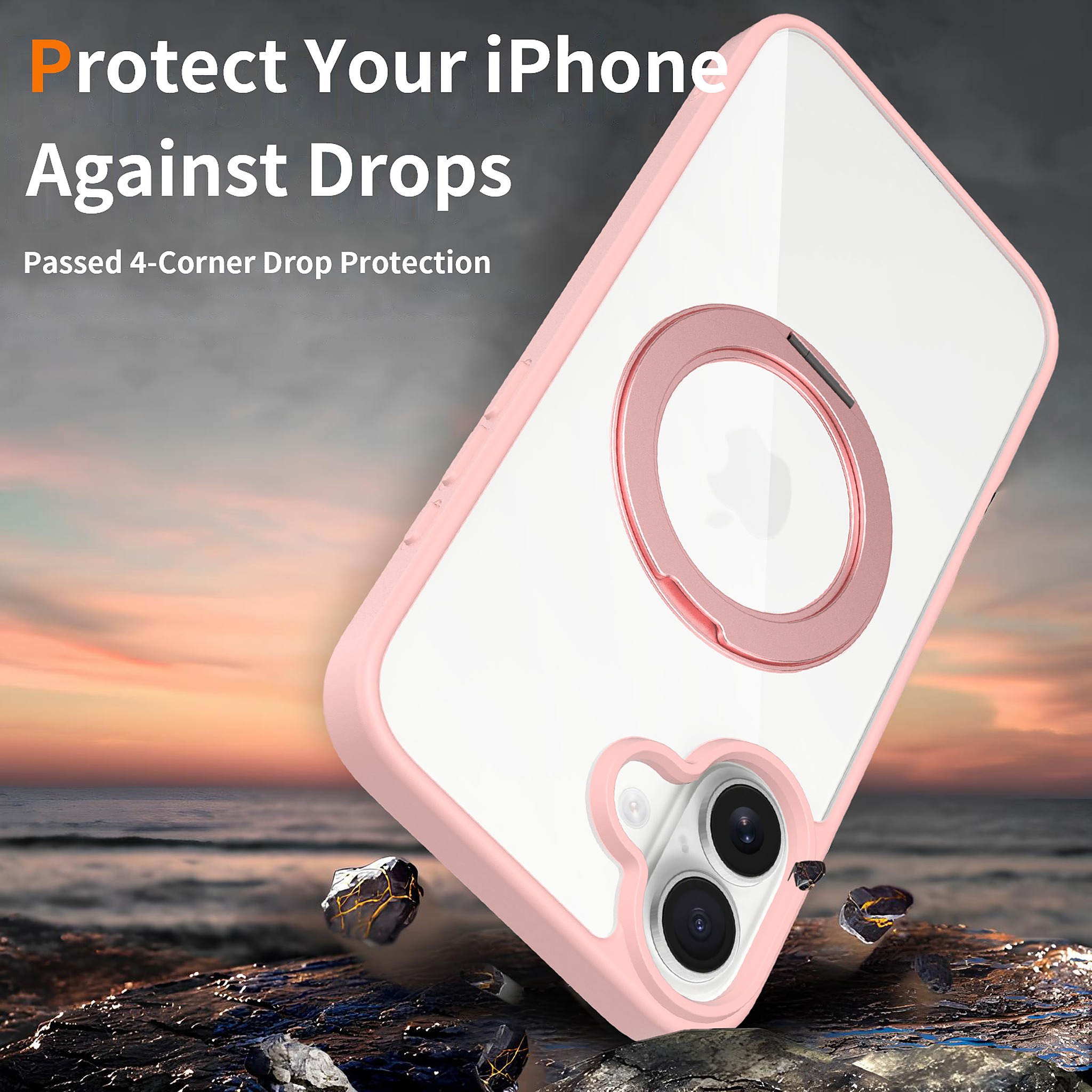 SendaFit Clear 360° Stand Case for iPhone 16 Plus detail 5