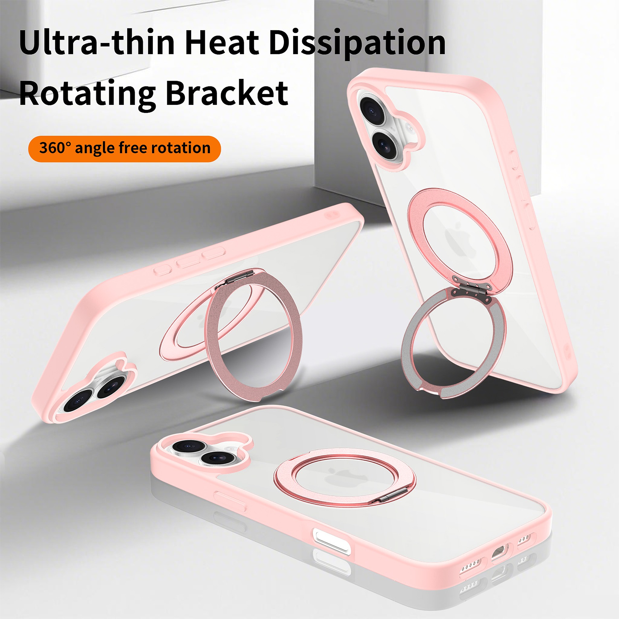 SendaFit Clear 360° Stand Case for iPhone 16 Plus detail 8