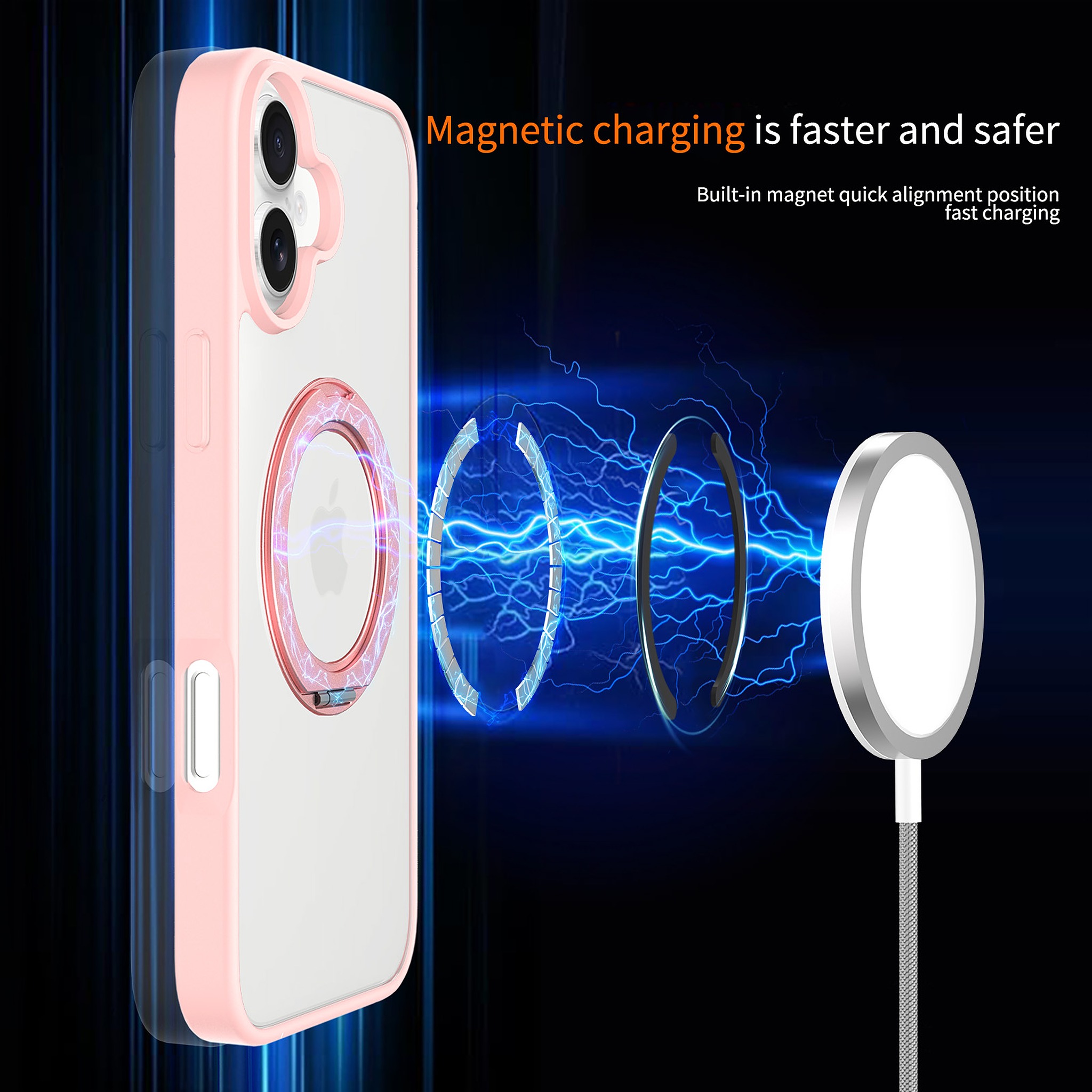SendaFit Clear 360° Stand Case for iPhone 16 Plus detail 9