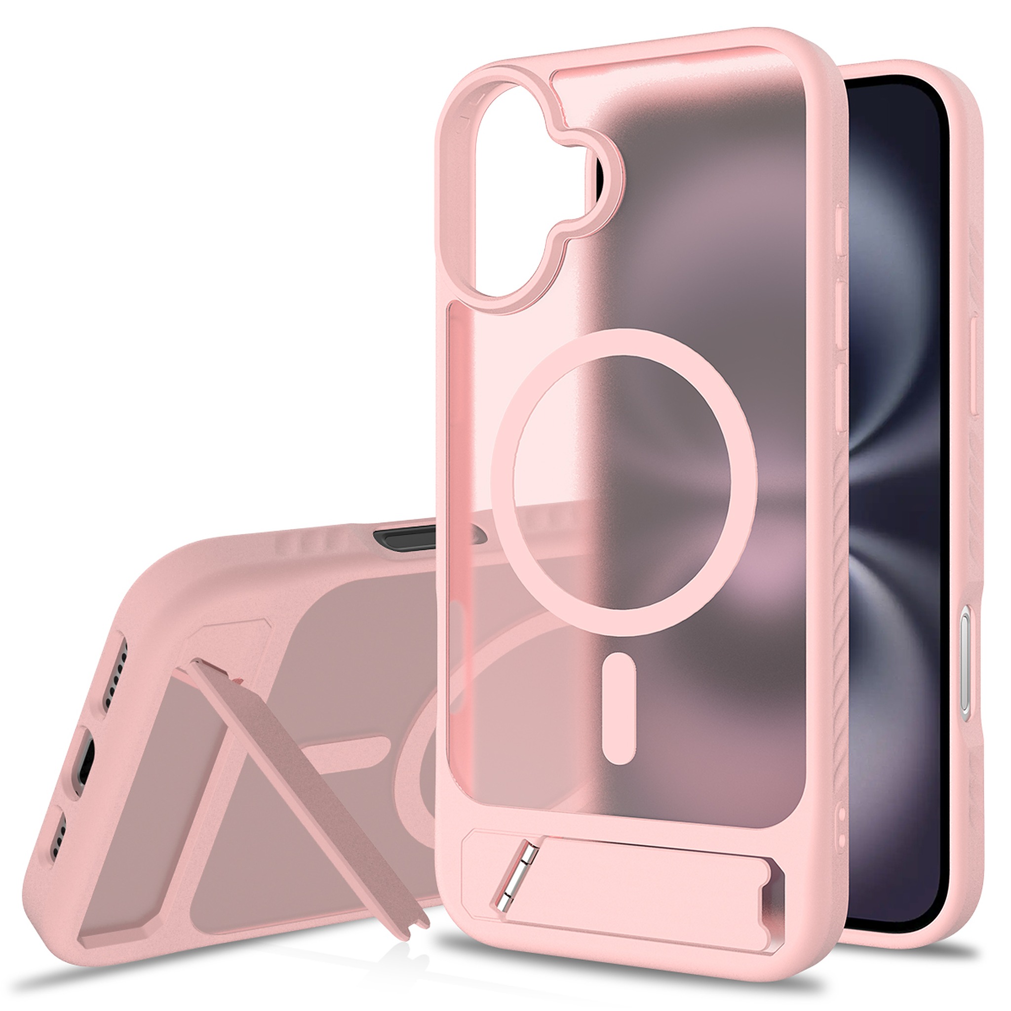 SendaFit Matte 45° Kickstand Case for iPhone 16 Plus - Light Pink