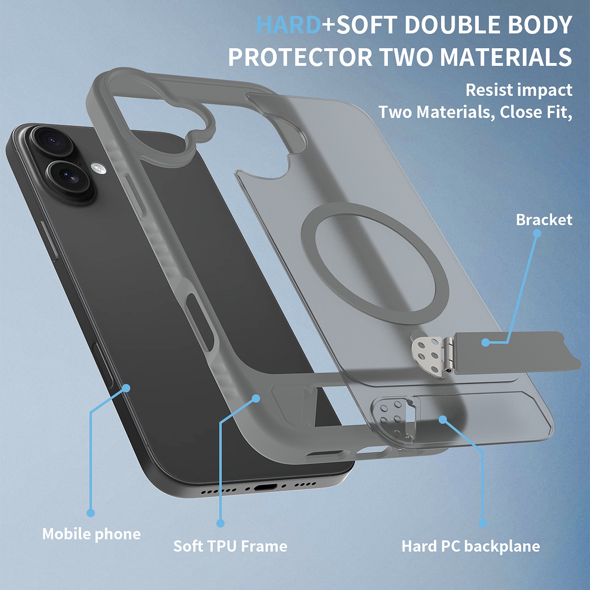 SendaFit Matte 45° Kickstand Case for iPhone 16 Plus detail 19