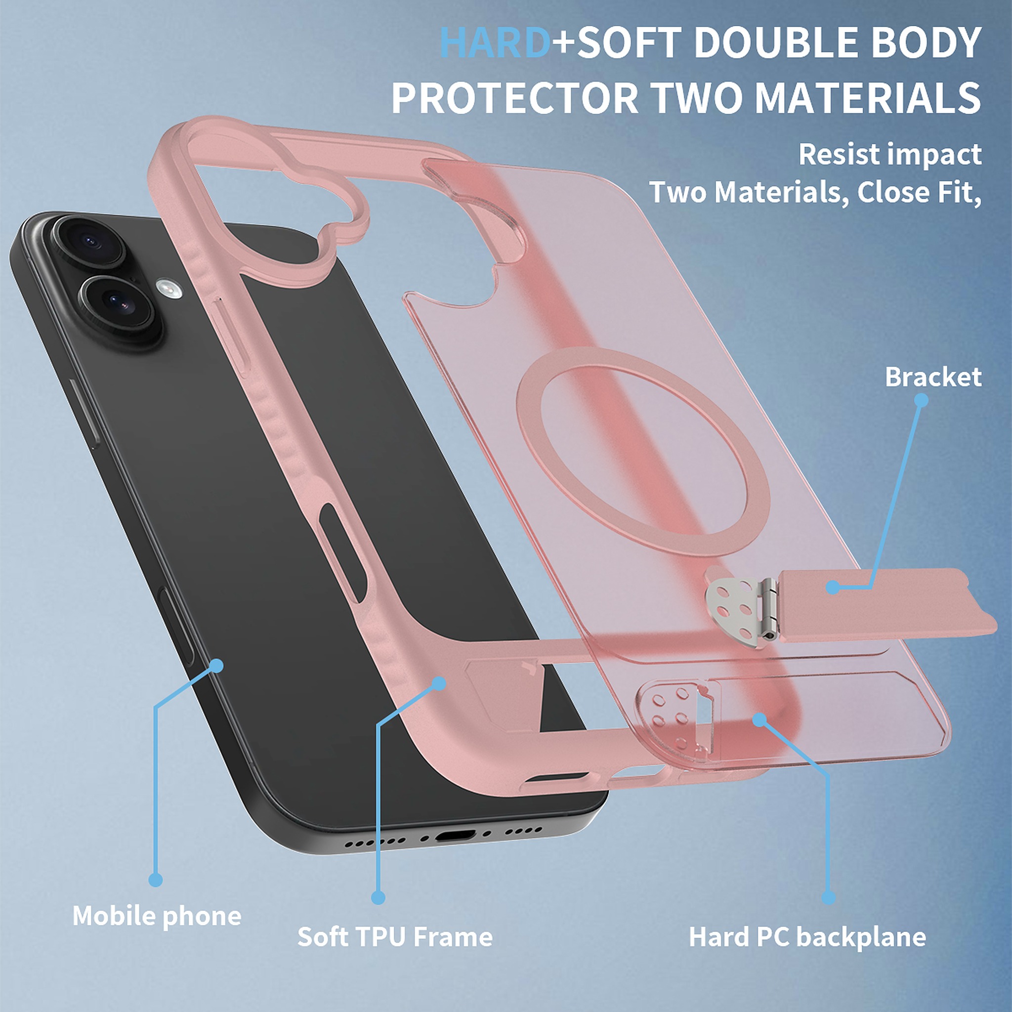 SendaFit Matte 45° Kickstand Case for iPhone 16 Plus detail 20