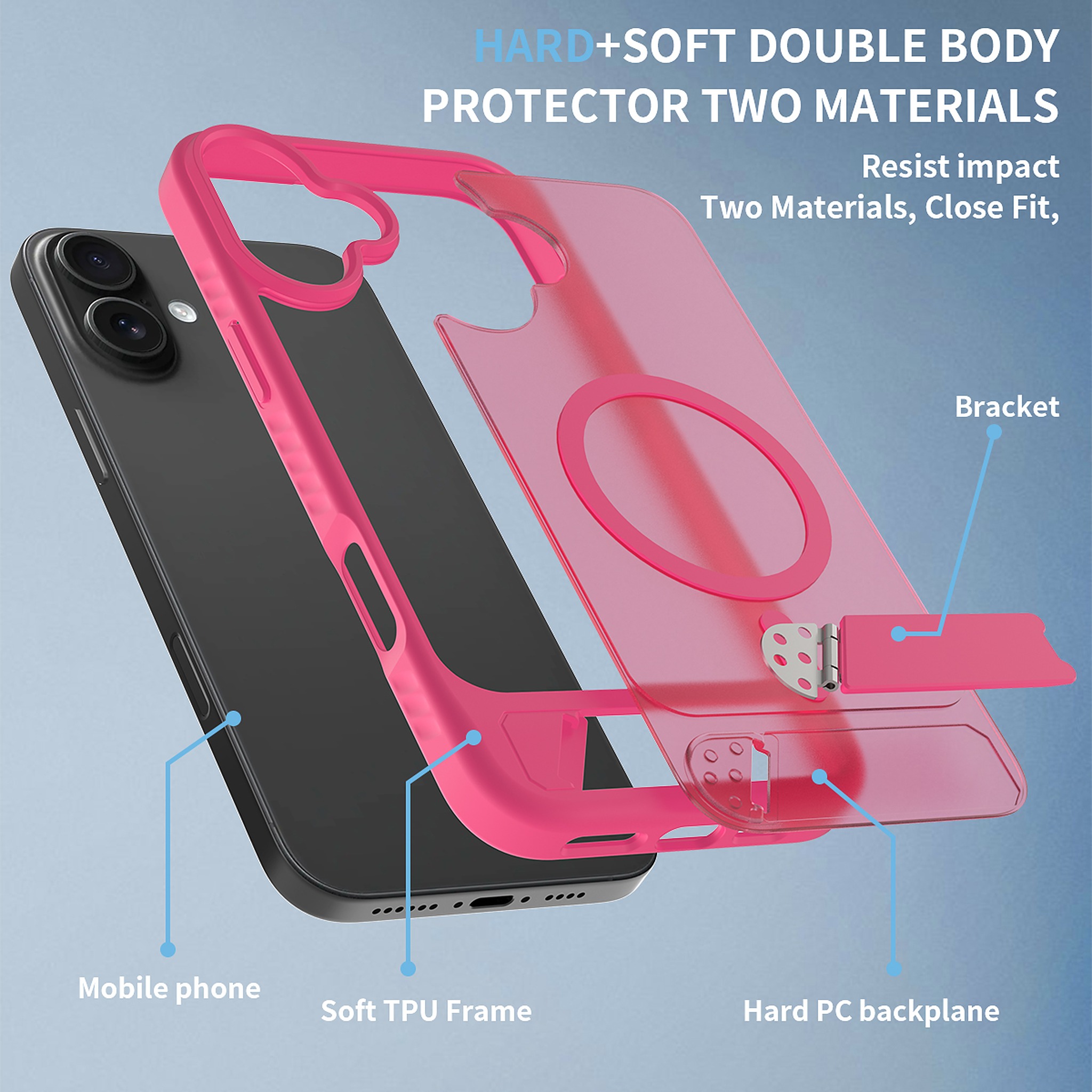 SendaFit Matte 45° Kickstand Case for iPhone 16 Plus detail 21