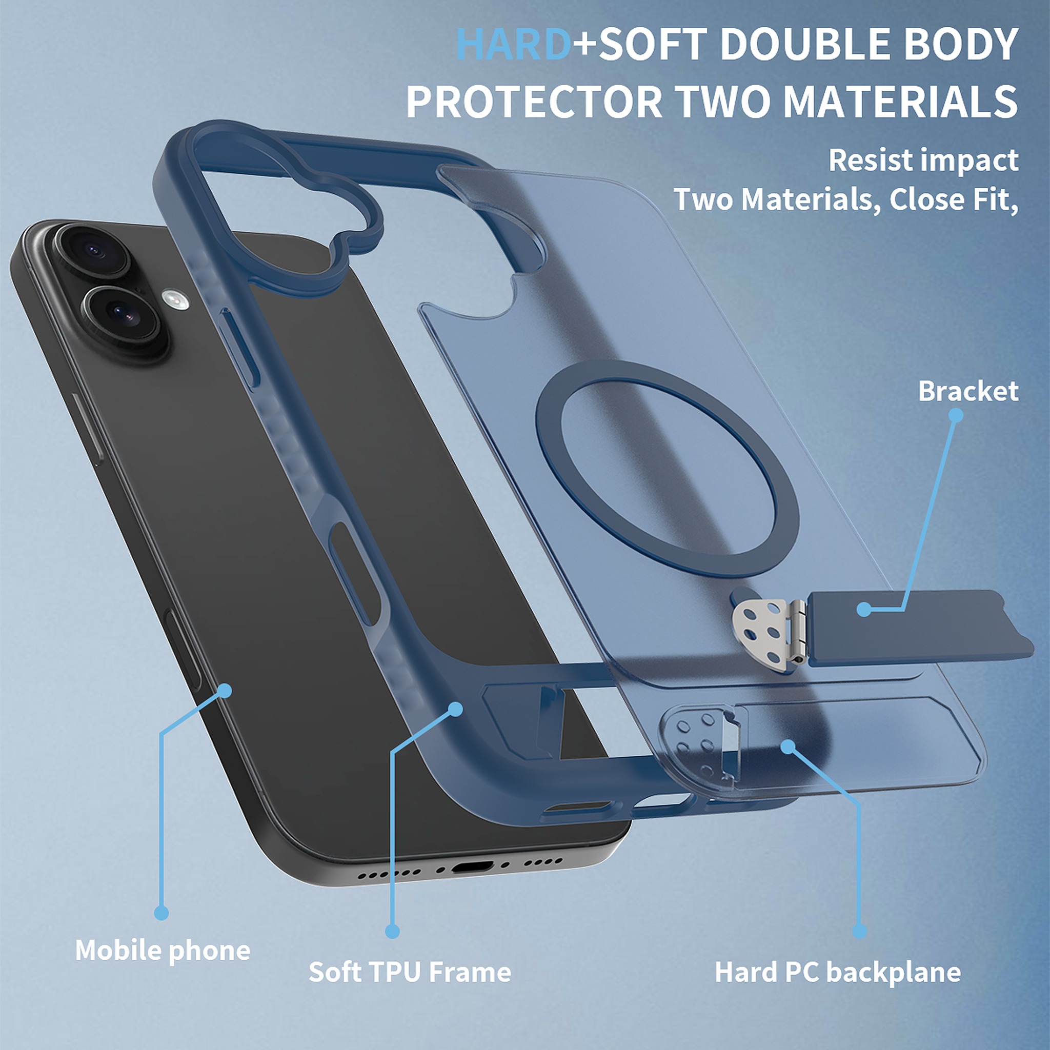 SendaFit Matte 45° Kickstand Case for iPhone 16 Plus detail 23