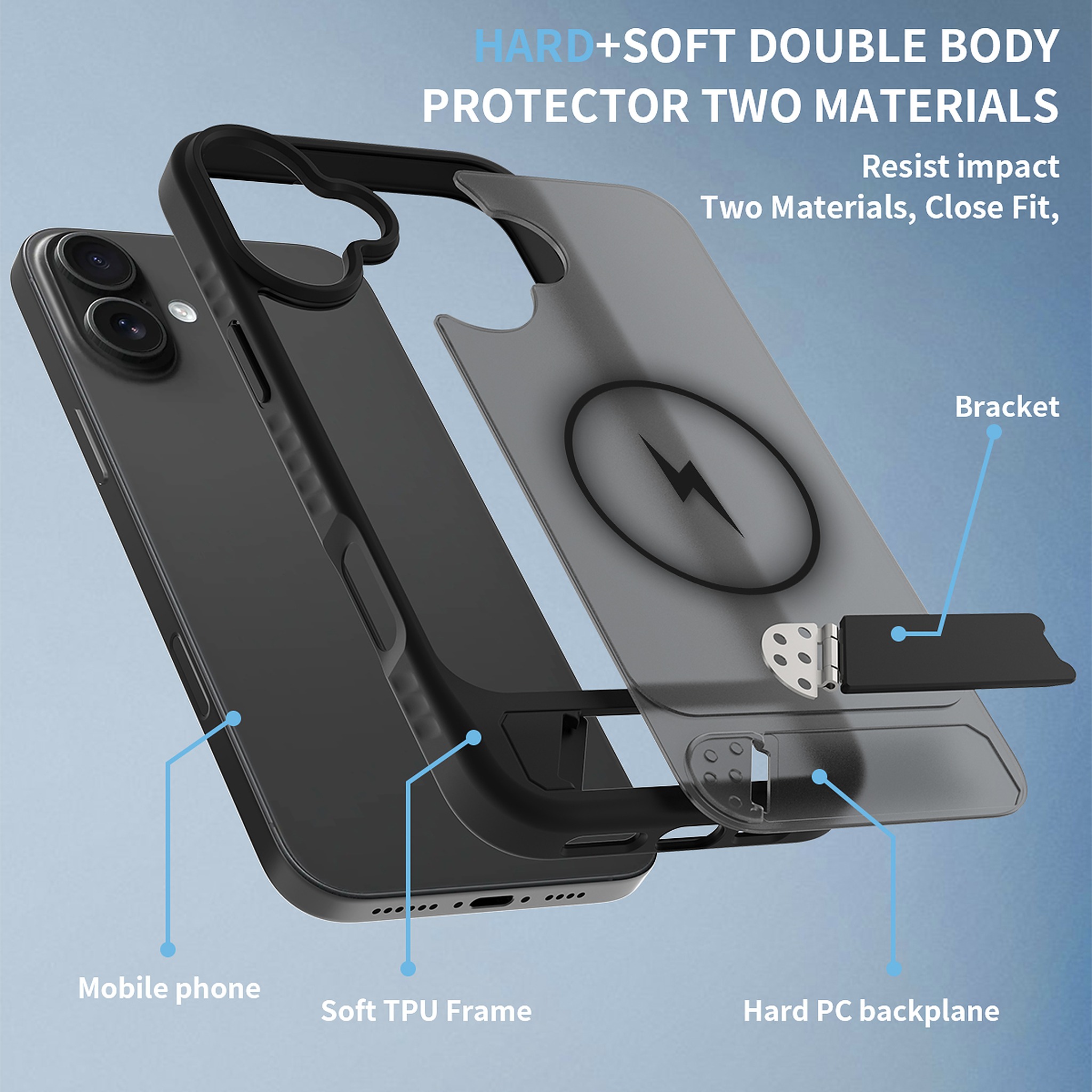 SendaFit Matte 45° Kickstand Case for iPhone 16 Plus detail 26