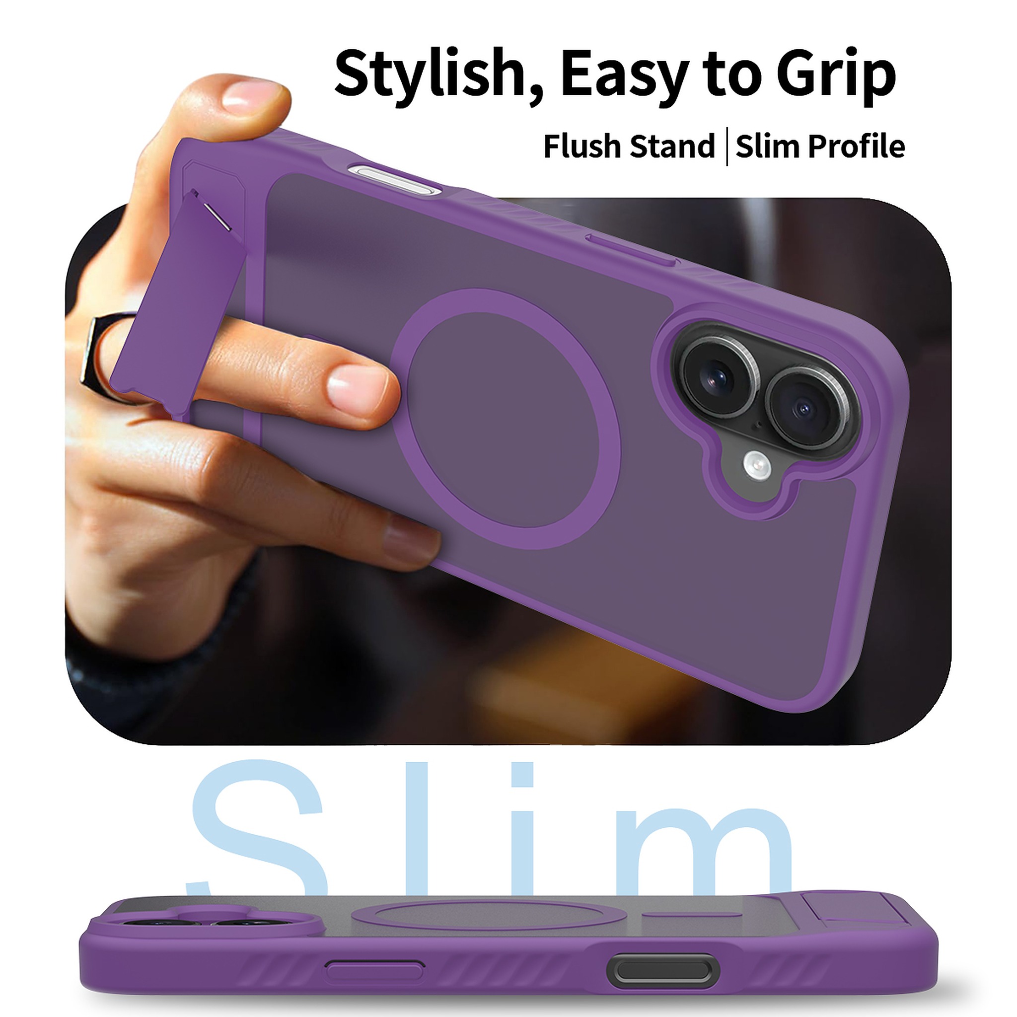SendaFit Matte 45° Kickstand Case for iPhone 16 Plus detail 3