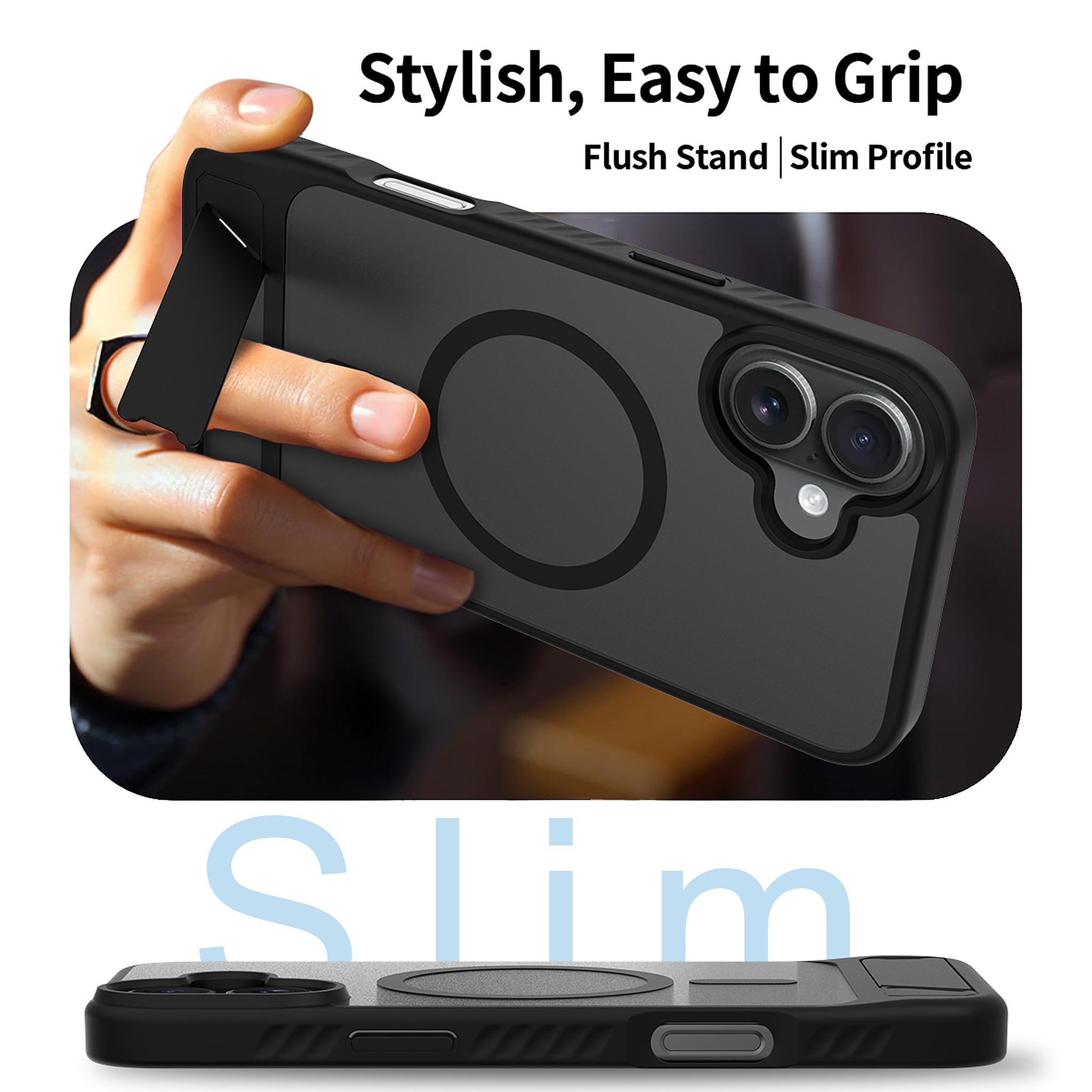 SendaFit Matte 45° Kickstand Case for iPhone 16 Plus detail 35