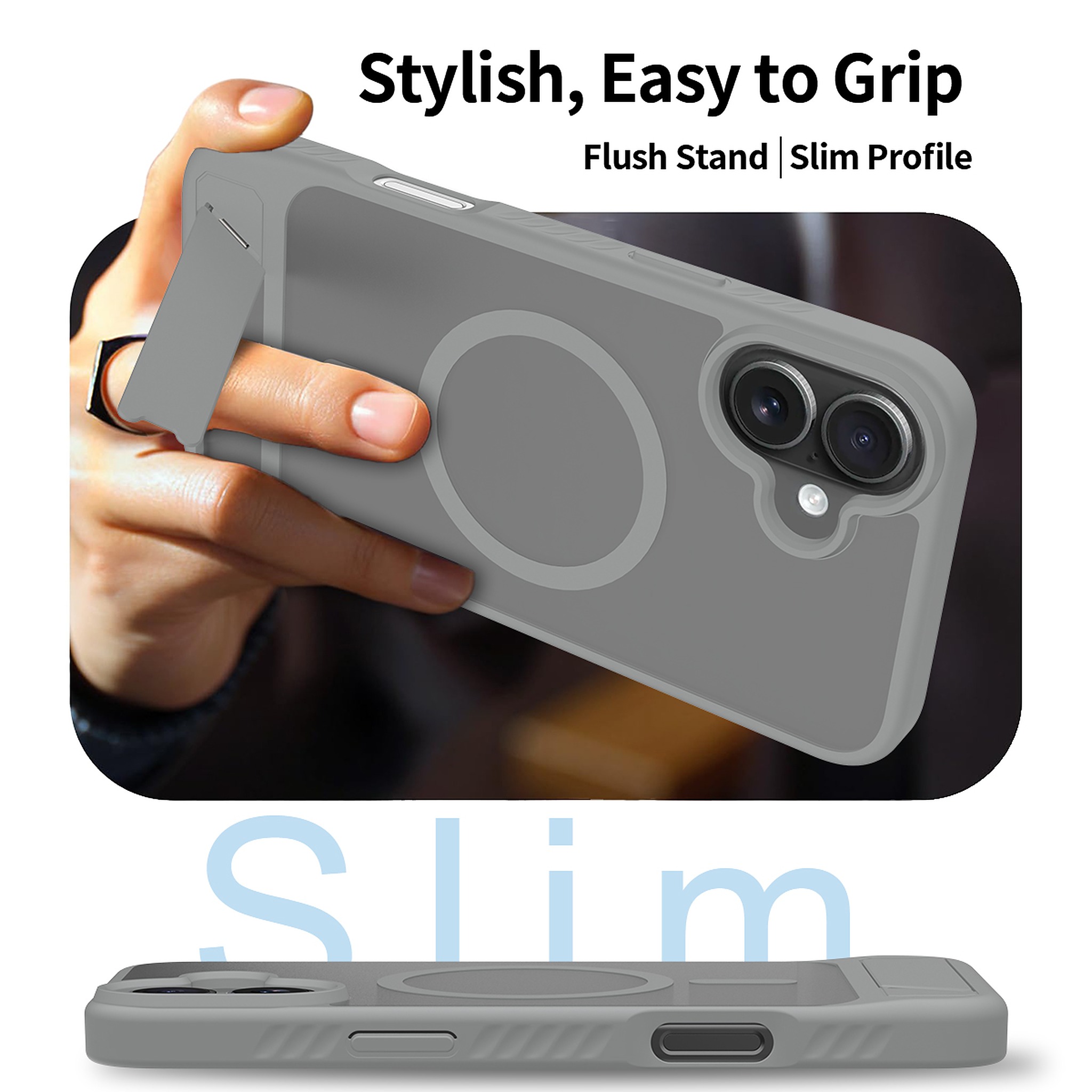 SendaFit Matte 45° Kickstand Case for iPhone 16 Plus detail 36