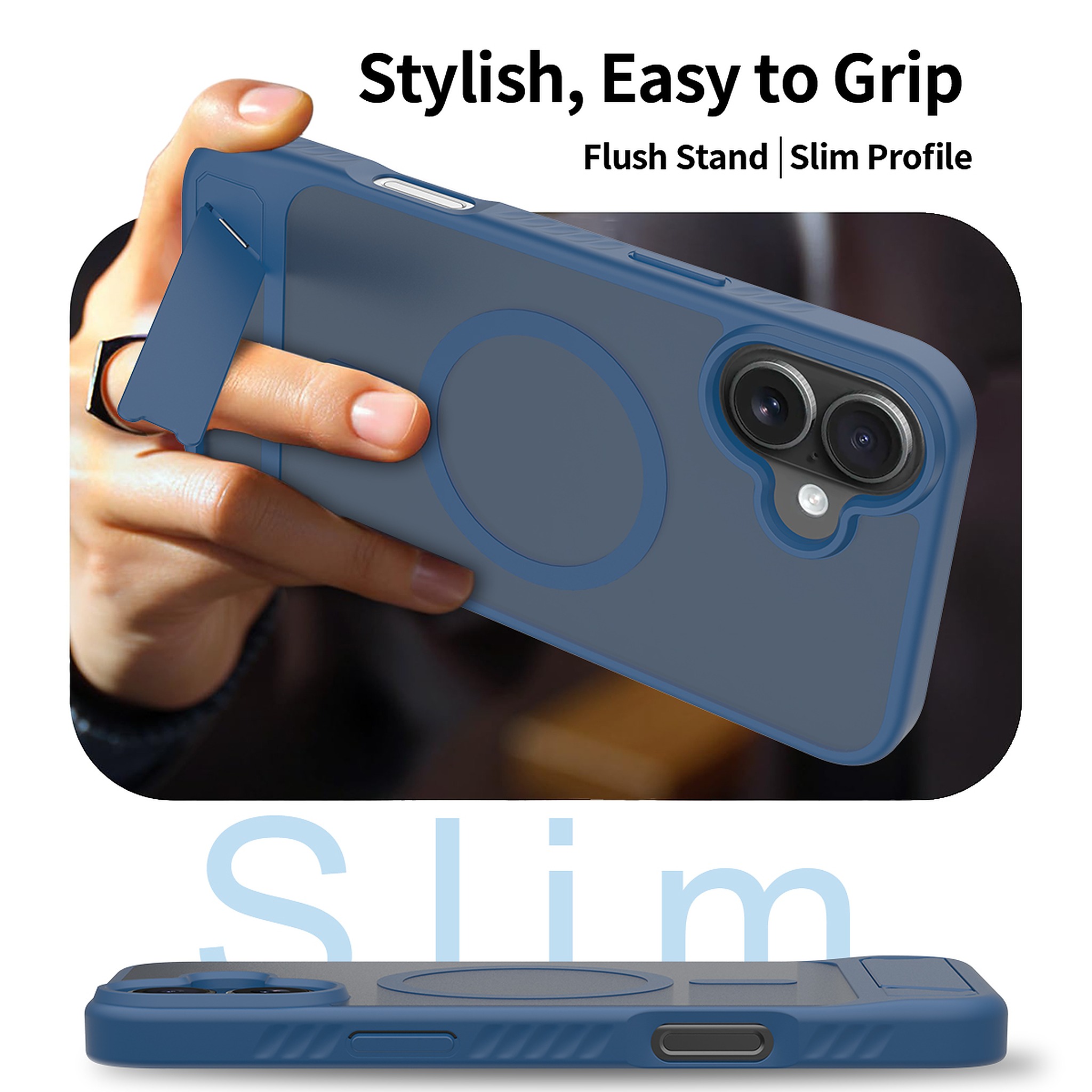 SendaFit Matte 45° Kickstand Case for iPhone 16 Plus detail 4
