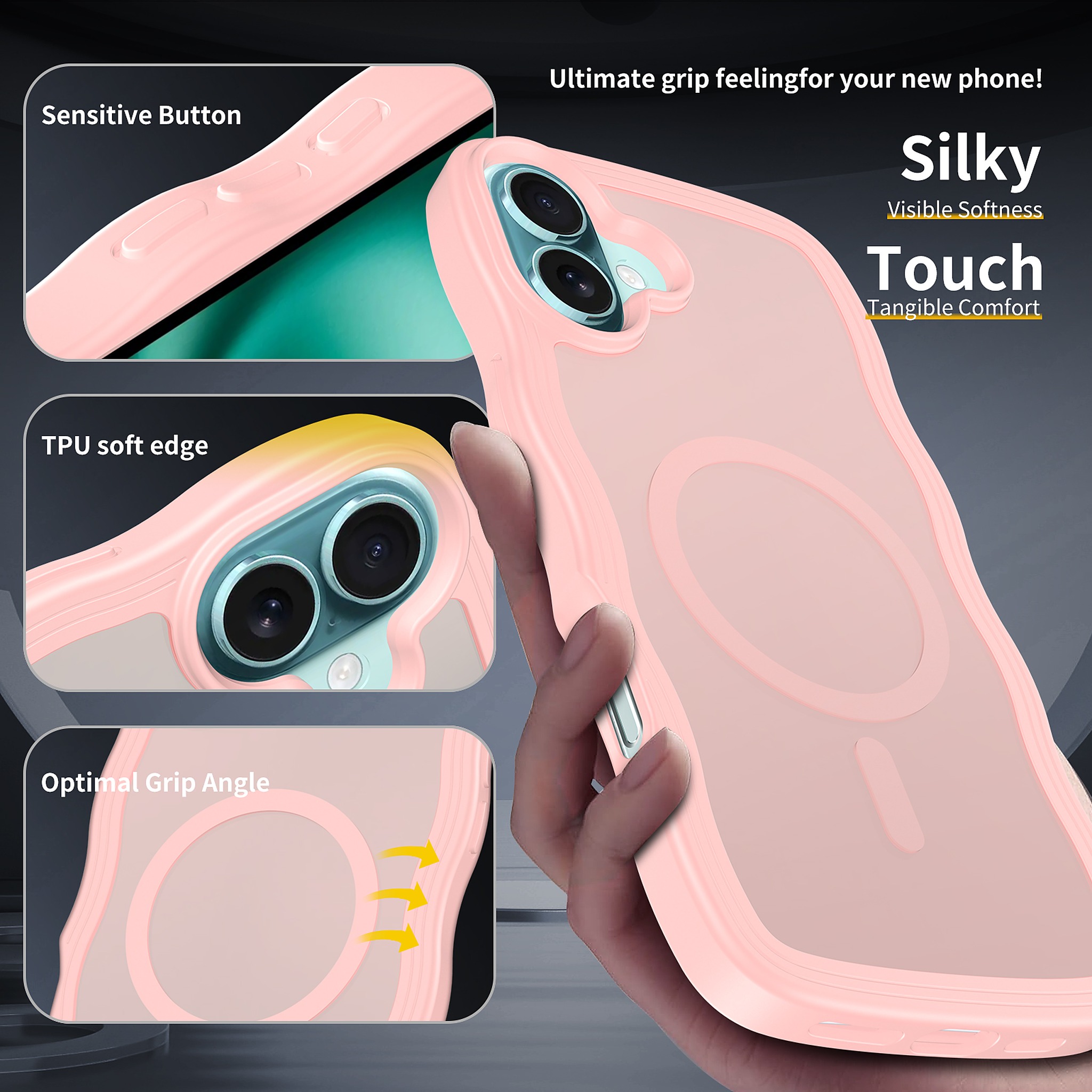 SendaFit Skin-Feel Two-in-One MagSafe Case for iPhone 16 Plus (Orange Accent) detail 11