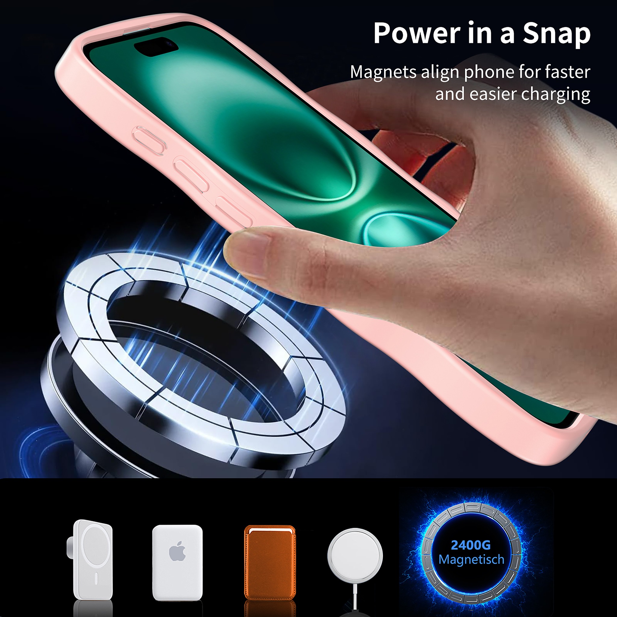 SendaFit Skin-Feel Two-in-One MagSafe Case for iPhone 16 Plus (Orange Accent) detail 13