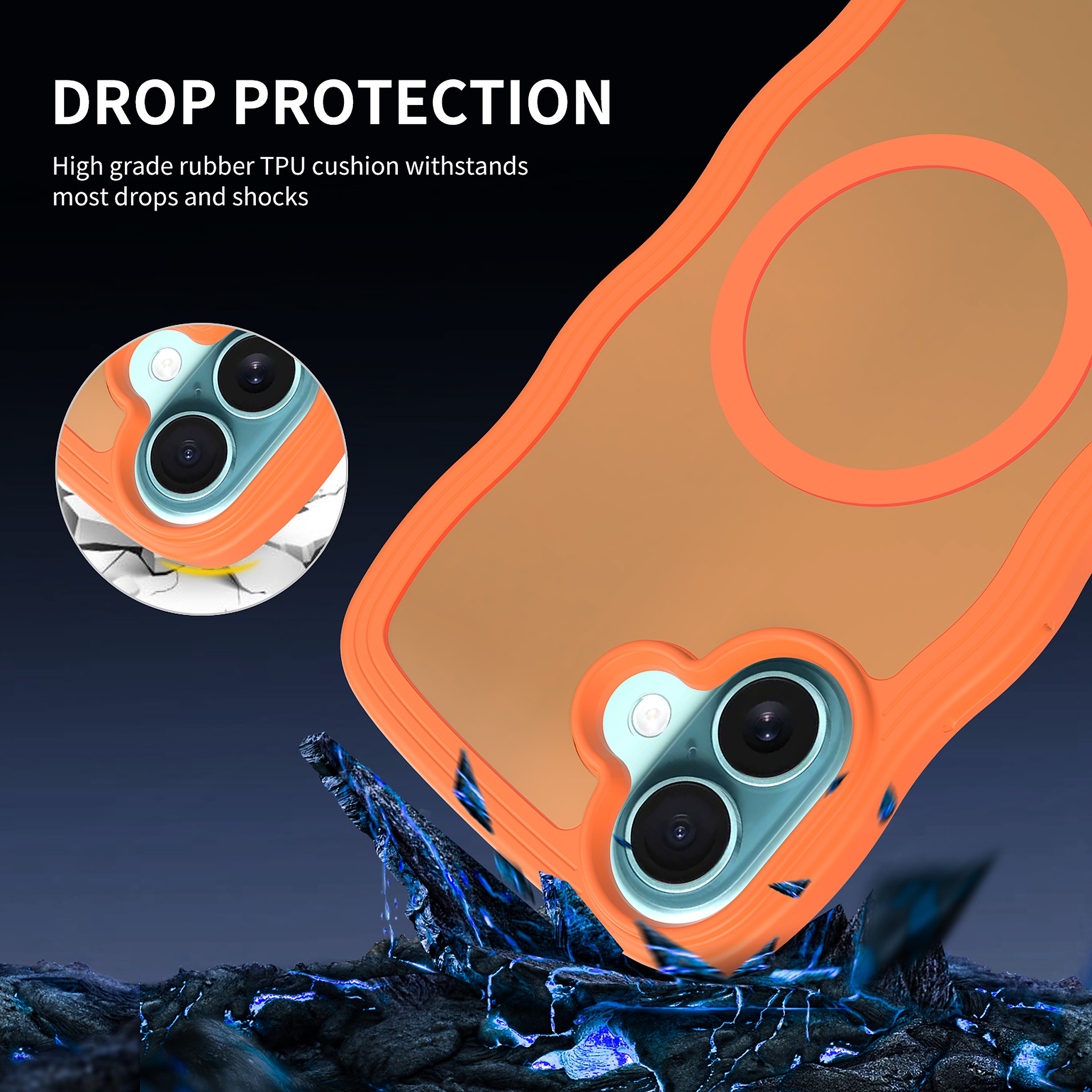 SendaFit Skin-Feel Two-in-One MagSafe Case for iPhone 16 Plus (Orange Accent) detail 25