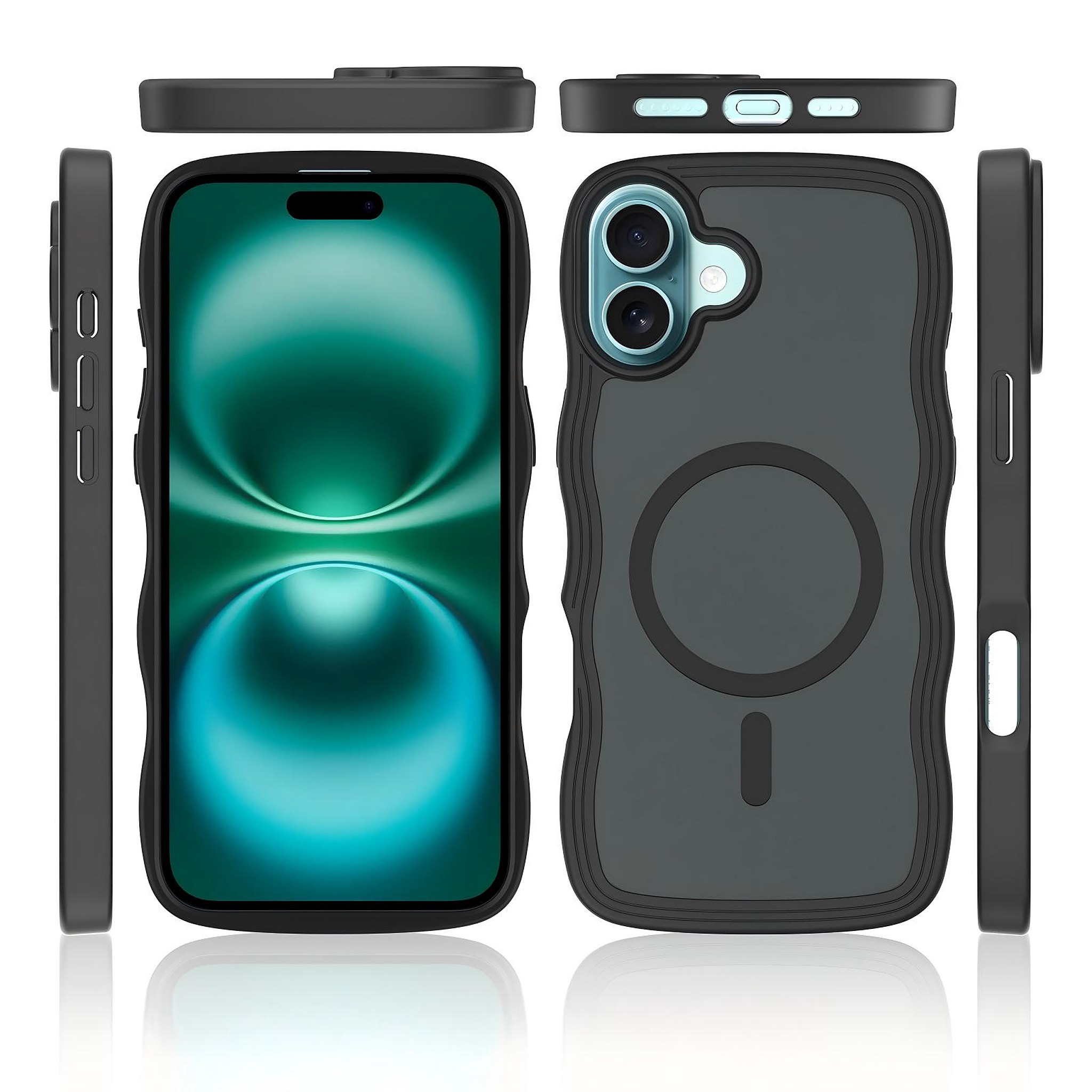 SendaFit Skin-Feel Two-in-One MagSafe Case for iPhone 16 Plus (Orange Accent)