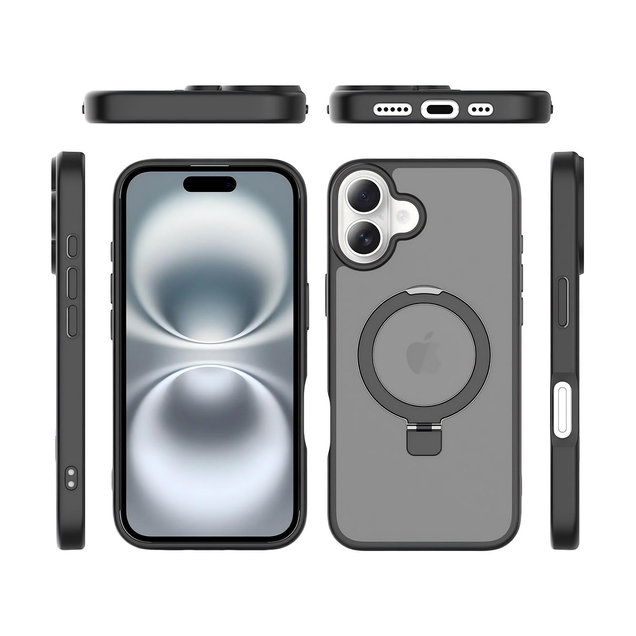 SendaFit Matte Skin-Feel Racket-Stand Case for iPhone 16 Plus