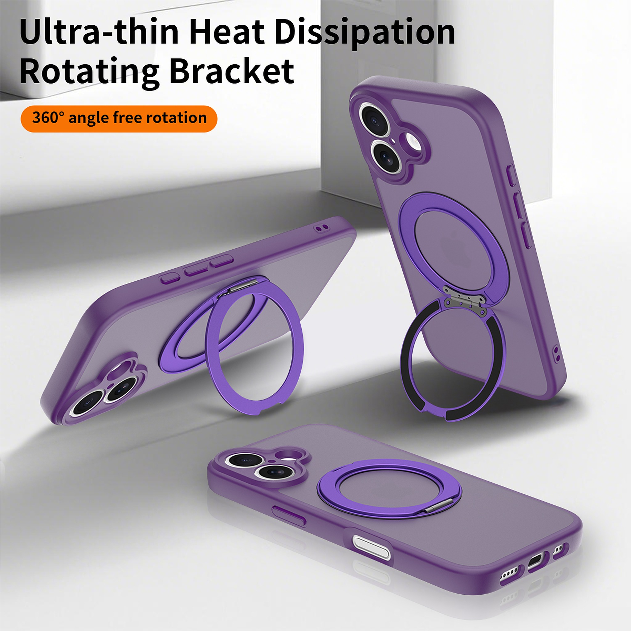SendaFit Precise-Cutout Matte Skin-Feel 360° Stand Case for iPhone 17 detail 10