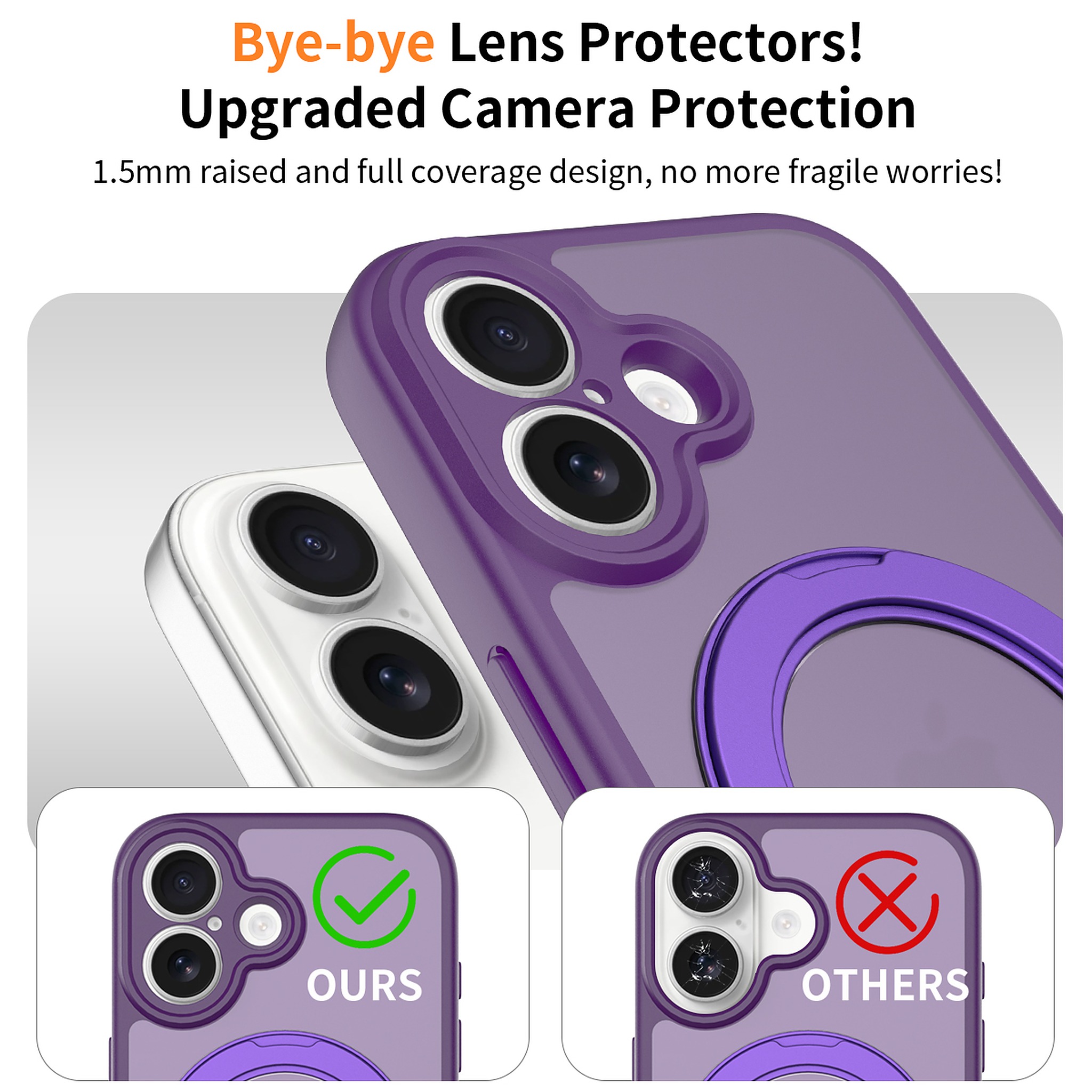 SendaFit Precise-Cutout Matte Skin-Feel 360° Stand Case for iPhone 17 detail 12