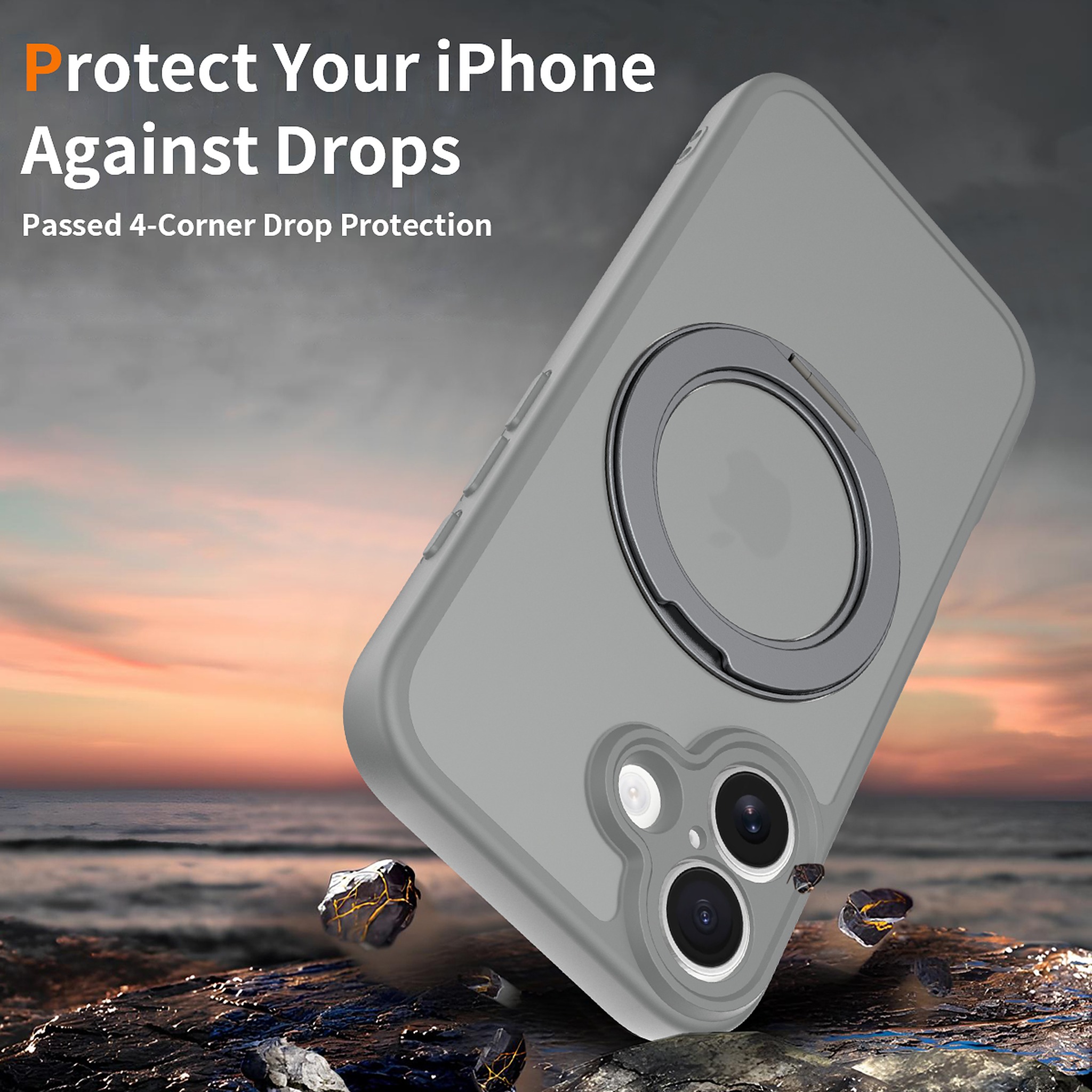SendaFit Precise-Cutout Matte Skin-Feel 360° Stand Case for iPhone 17 detail 13