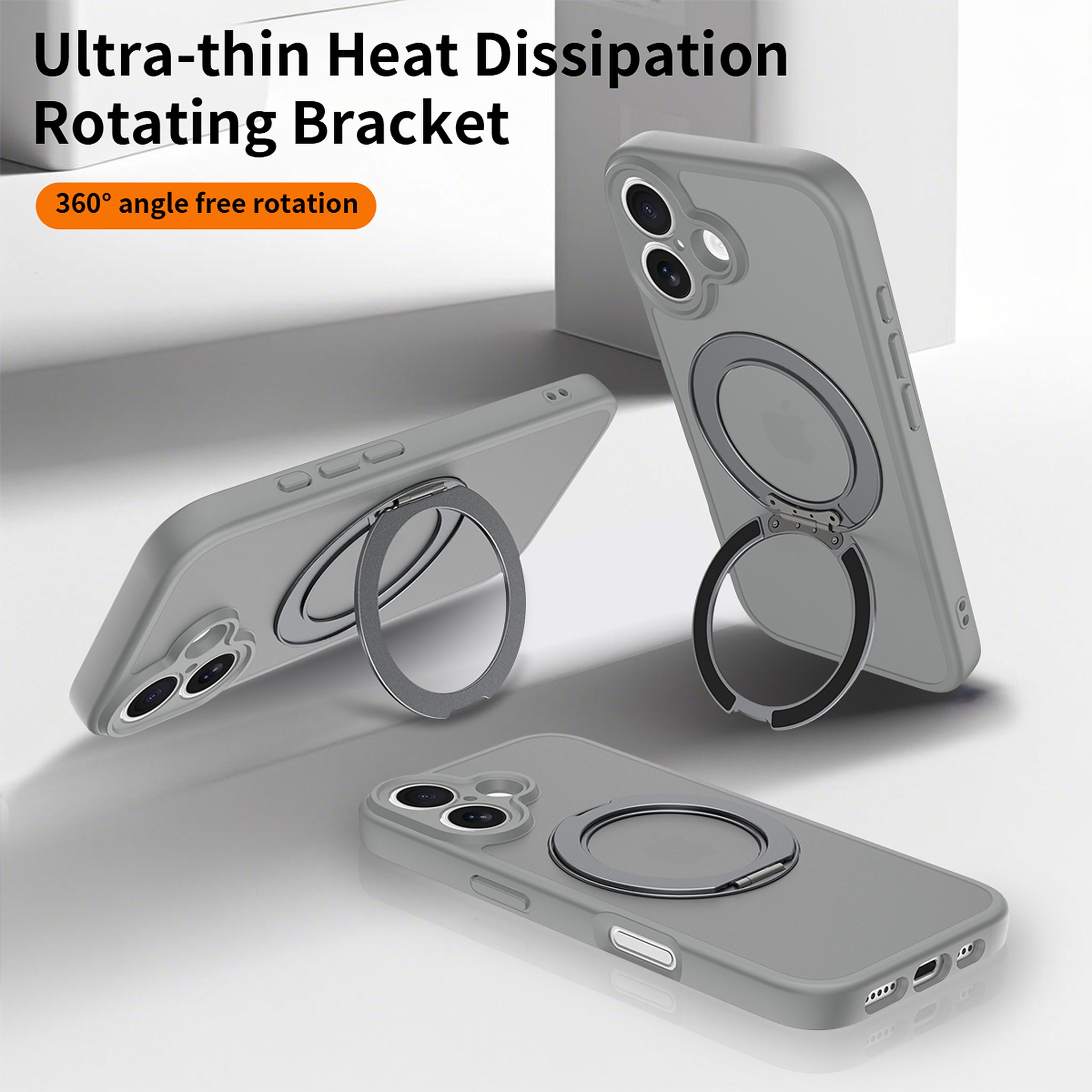 SendaFit Precise-Cutout Matte Skin-Feel 360° Stand Case for iPhone 17 detail 16