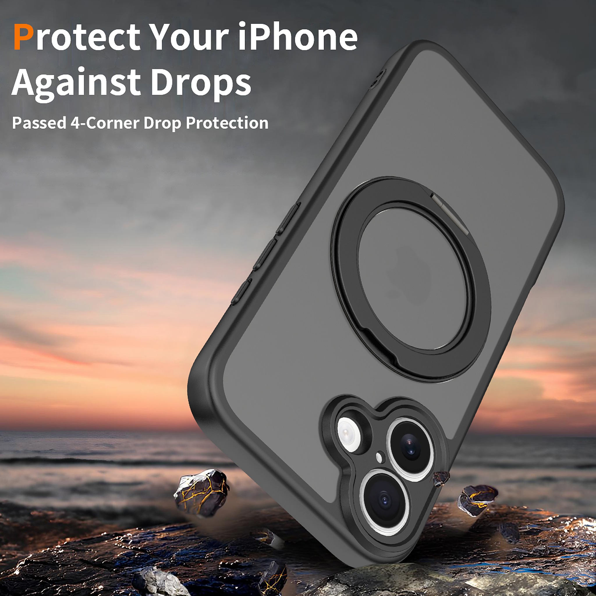 SendaFit Precise-Cutout Matte Skin-Feel 360° Stand Case for iPhone 17 detail 18