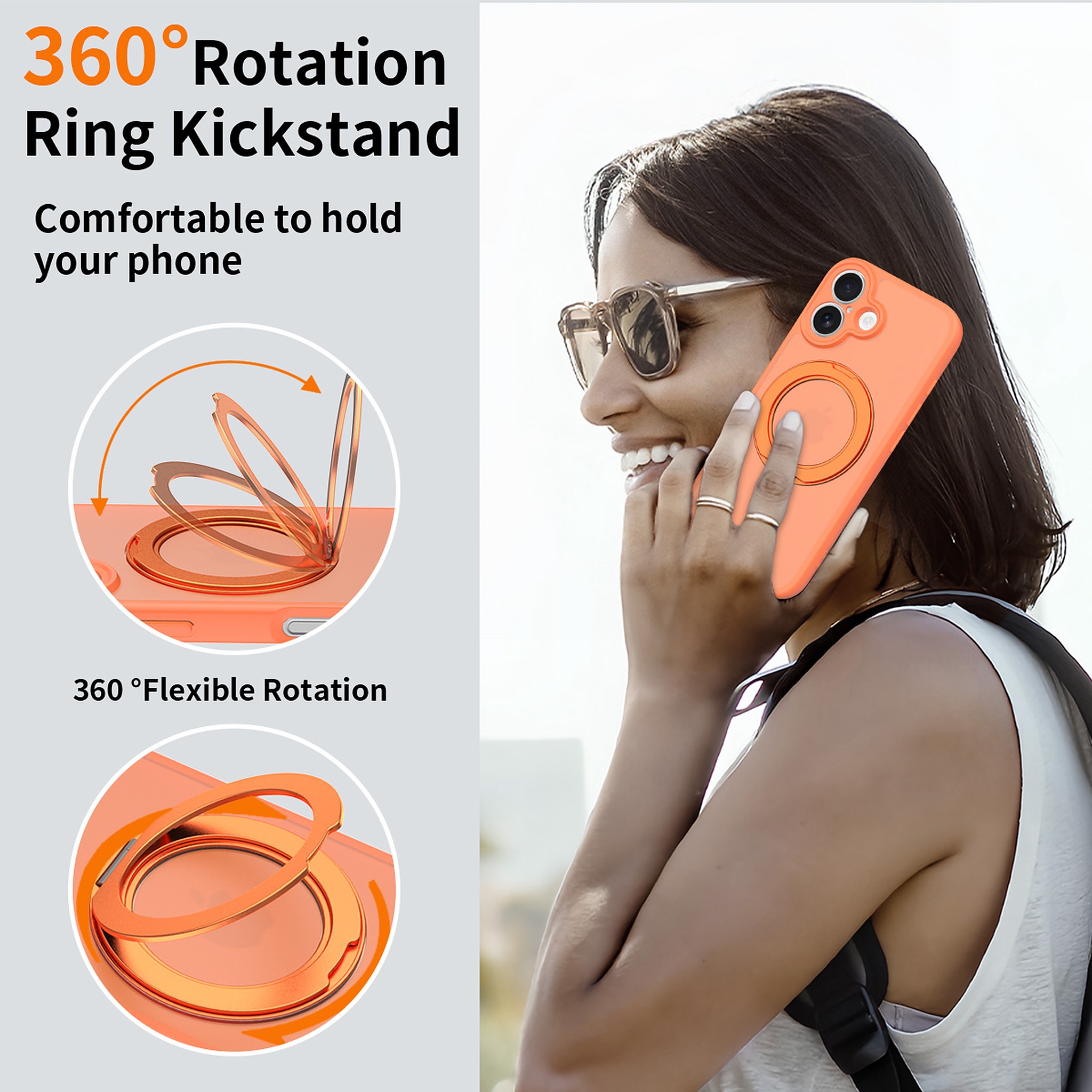 SendaFit Precise-Cutout Matte Skin-Feel 360° Stand Case for iPhone 17 detail 28